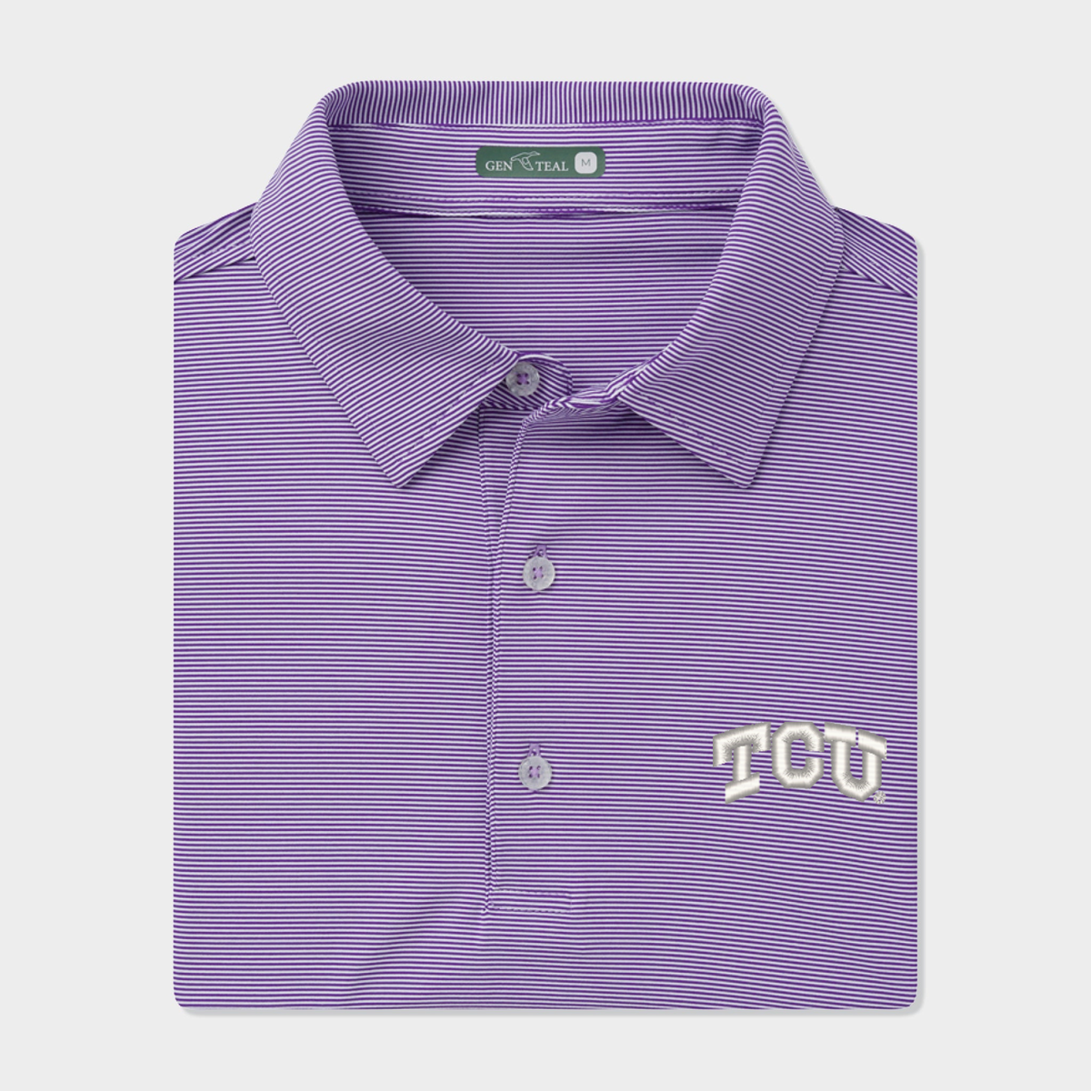 TCU Club Pinstripe Performance Polo