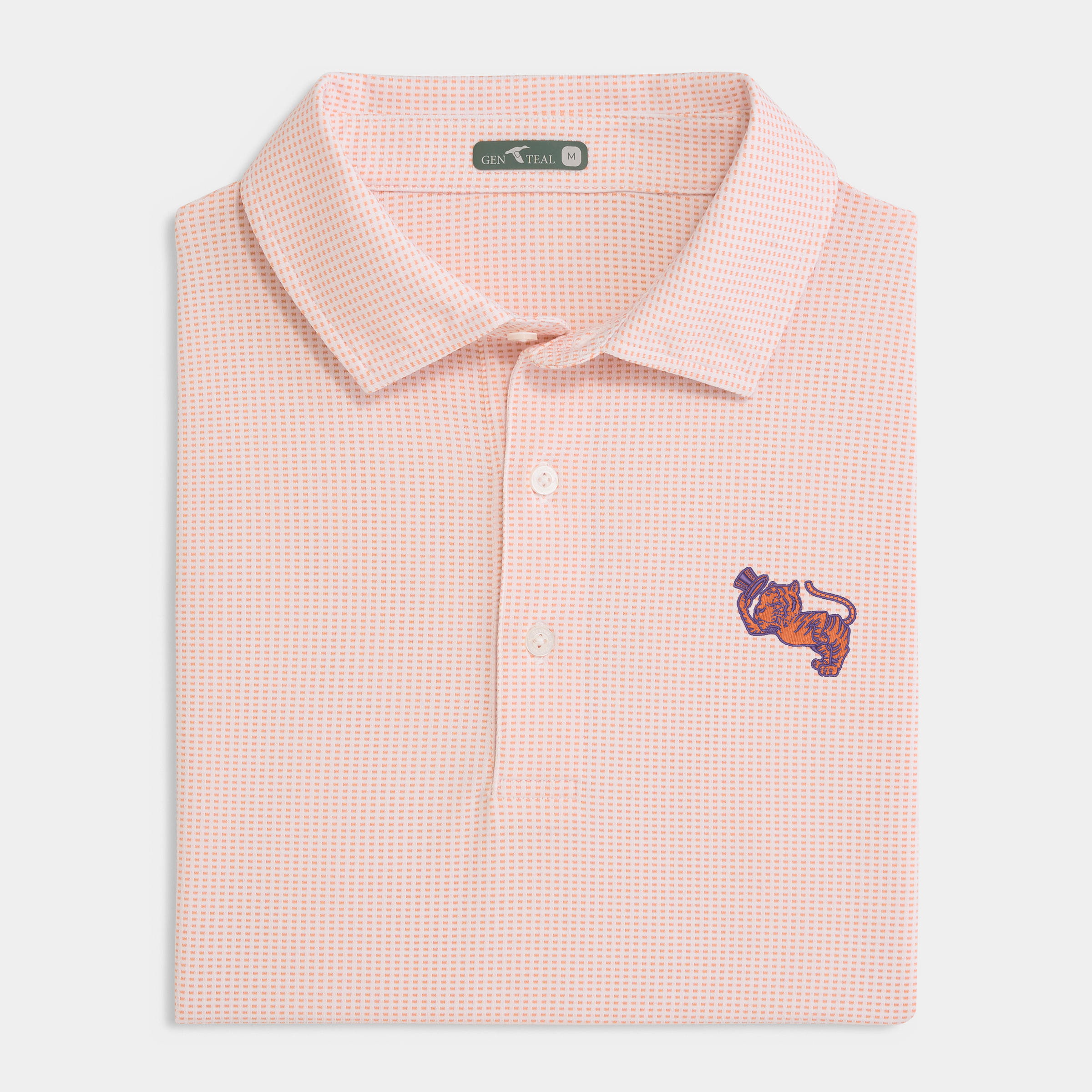 Clemson Vault Top Hat Tiger Vault Jacquard Performance Polo