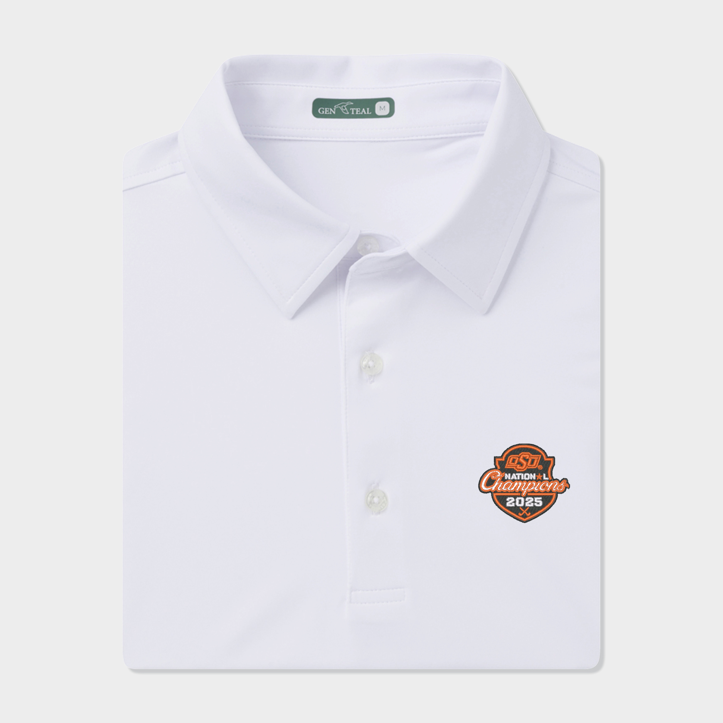 Oklahoma State Golf National Champions Solid Performance Polo