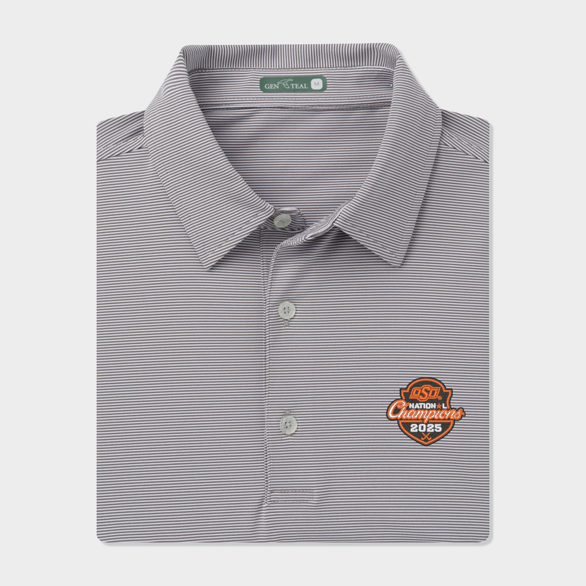 Oklahoma State Pinstripe Performance Polo | GenTeal Mens Apparel