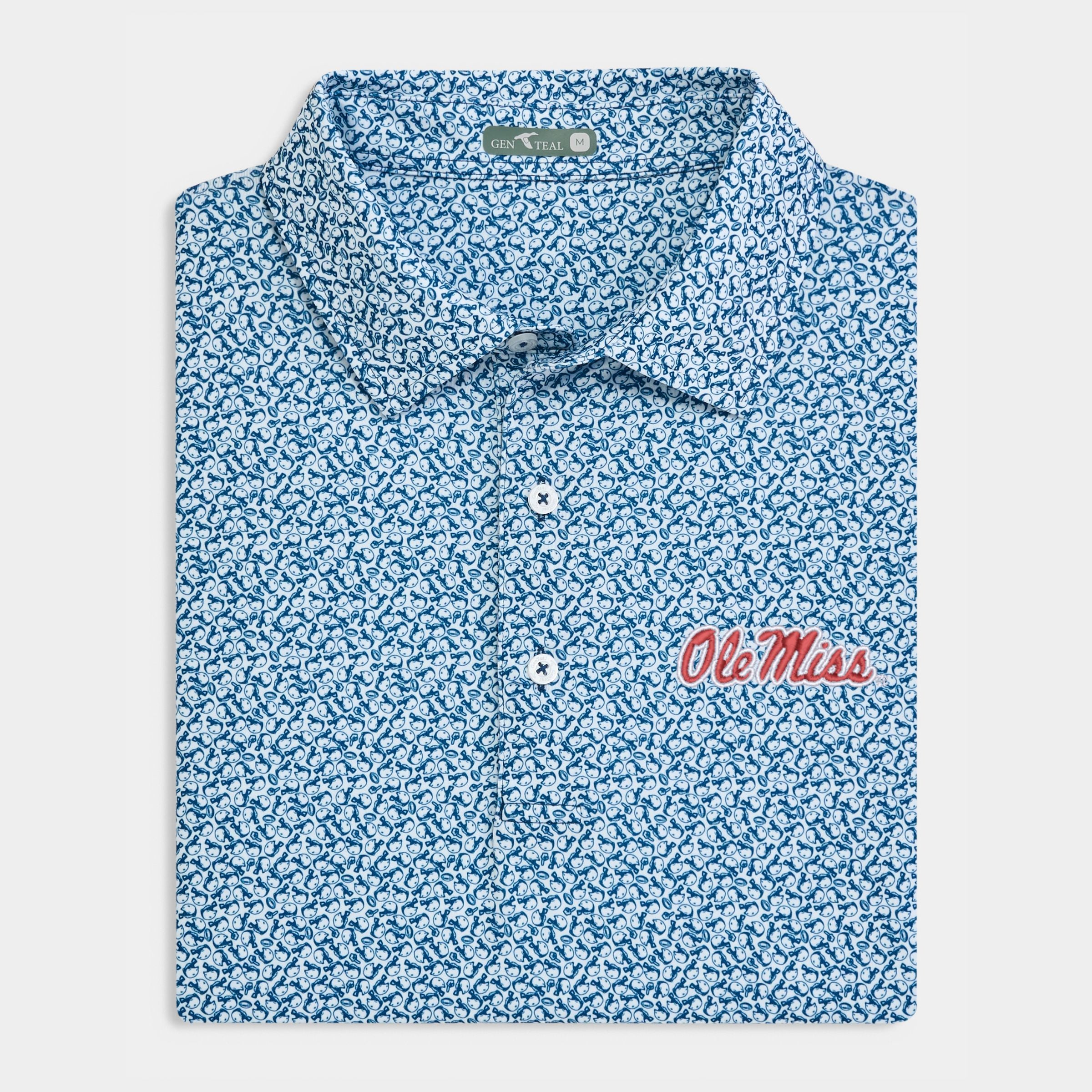 Ole Miss Helmet Havoc Printed Performance Polo