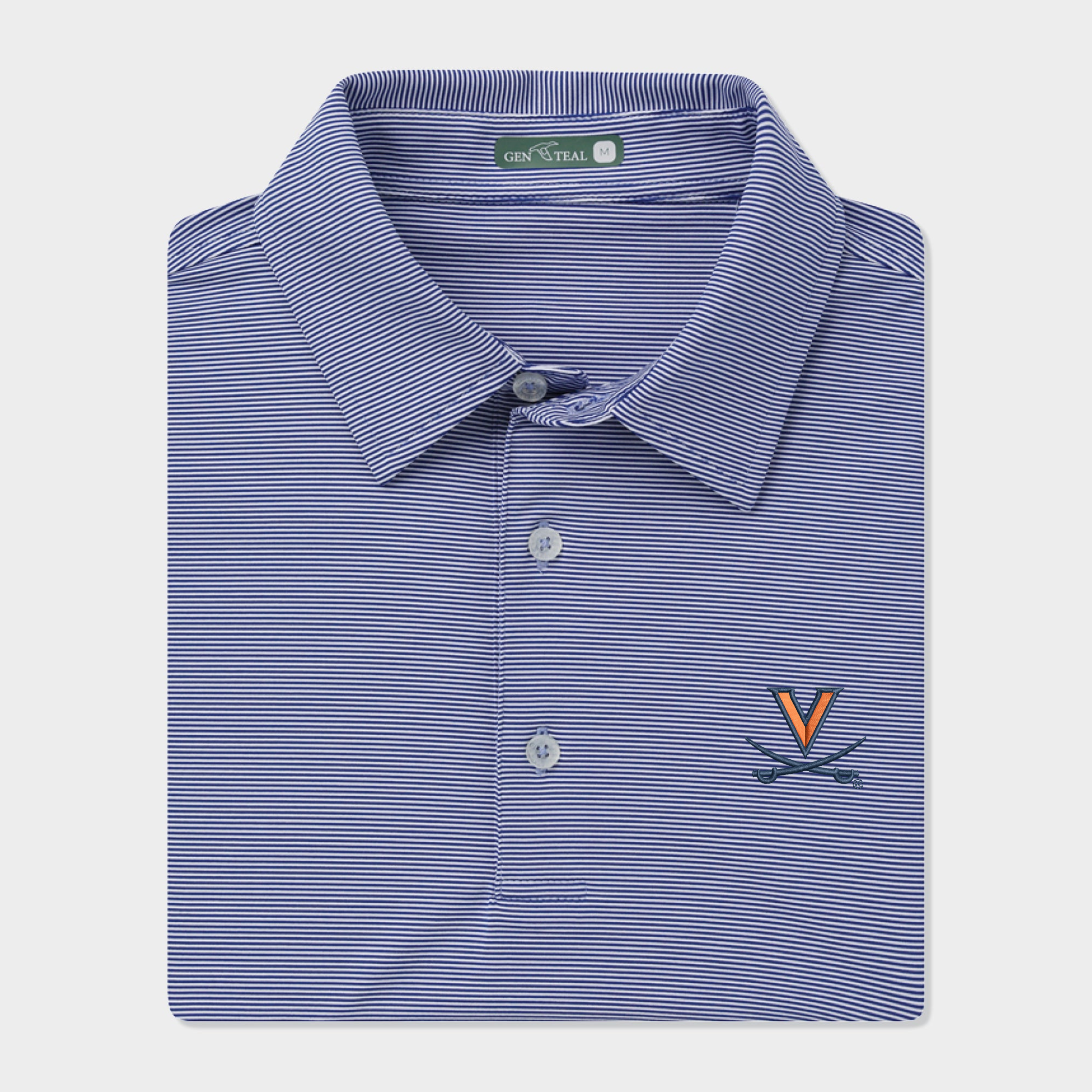 Virginia Club Pinstripe Performance Polo