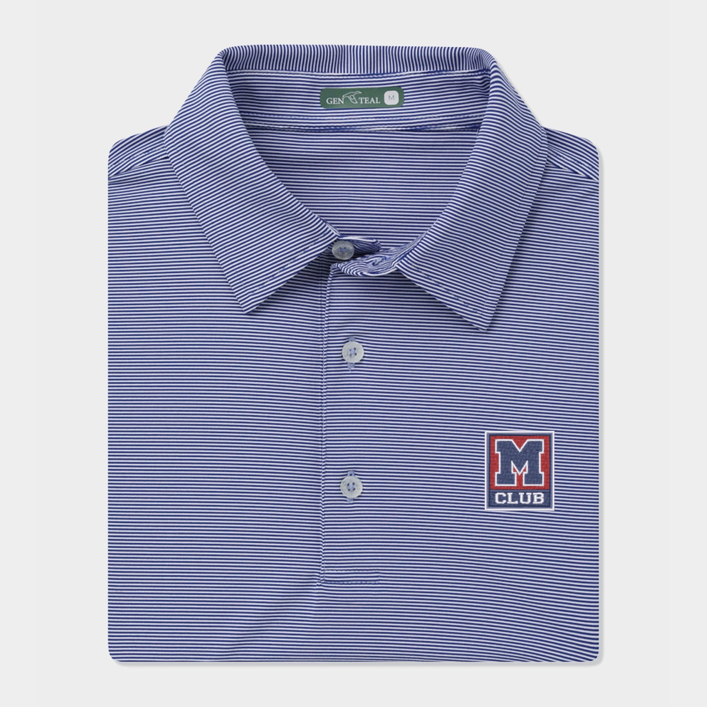 M Club Pinstripe Performance Polo