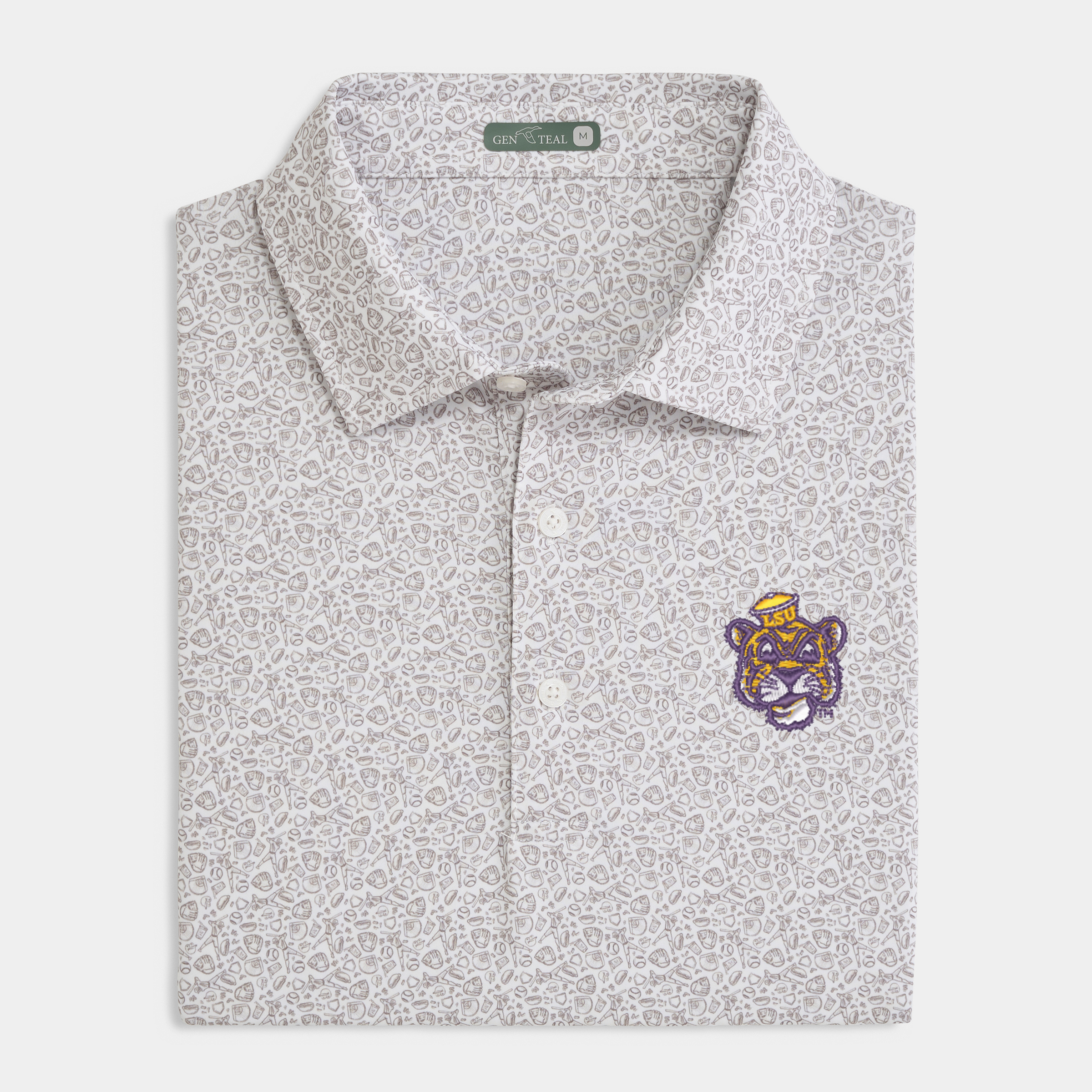 LSU Fastball Printed Performance Polo