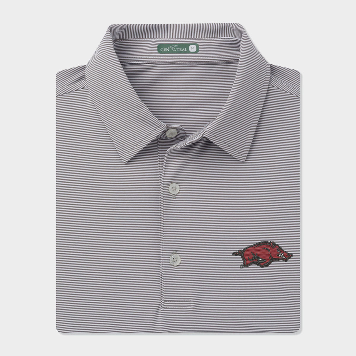 Arkansas Club Pinstripe Performance Polo