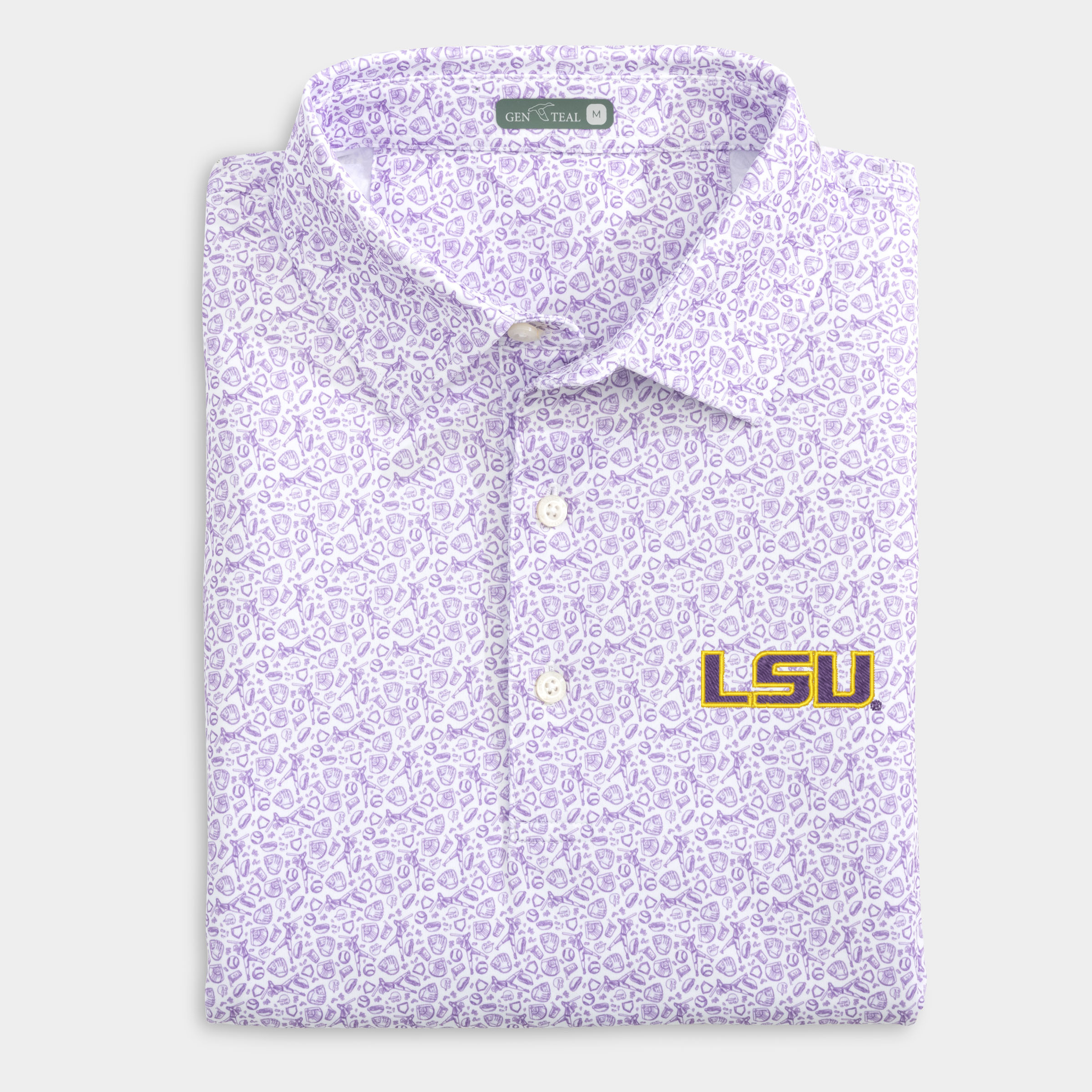 Men's LSU Fastball Printed Performance Polo