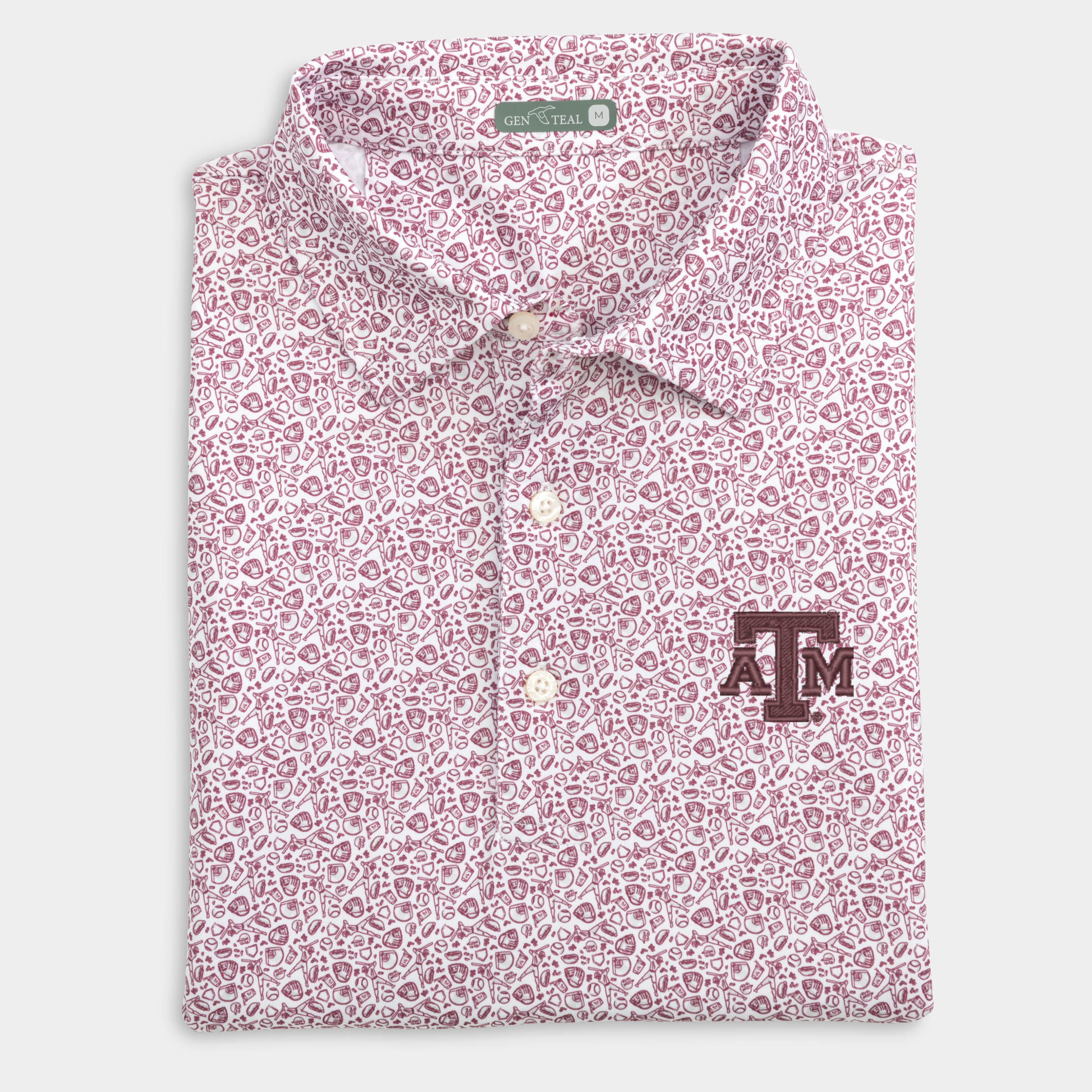 Texas A&M Fastball Printed Performance Polo