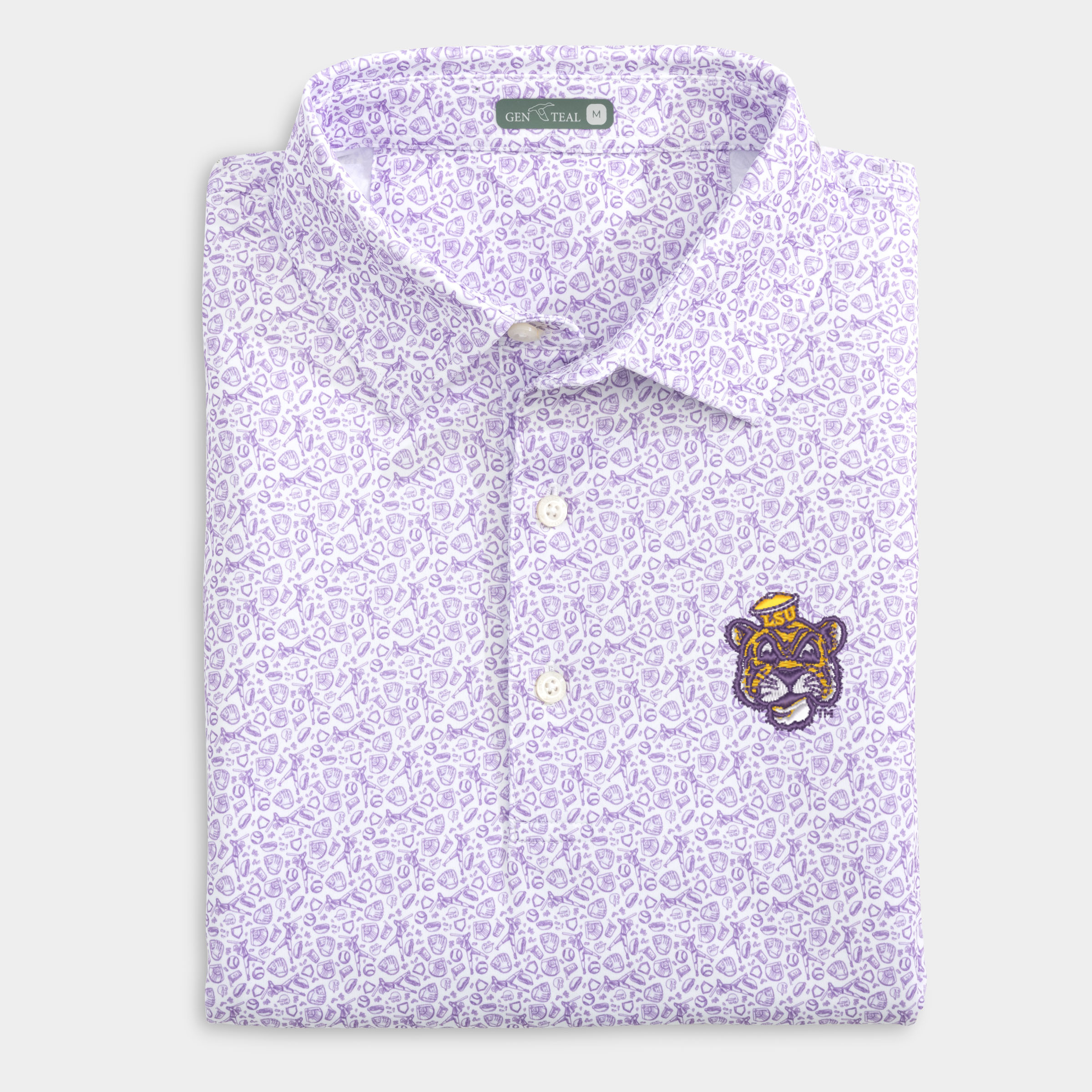 LSU Fastball Printed Performance Polo