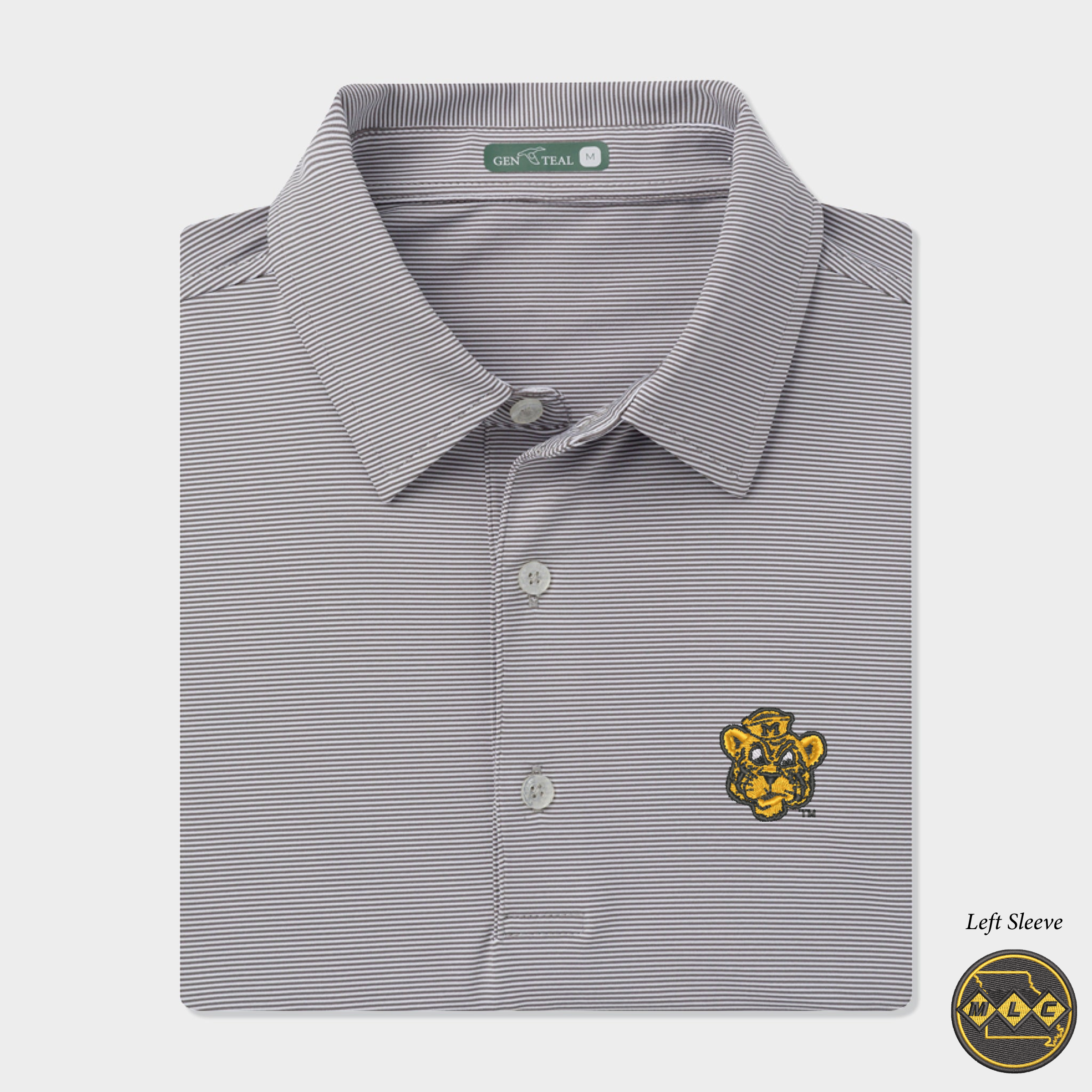 MLC Missouri Sailor Tiger Pinstripe Performance Polo