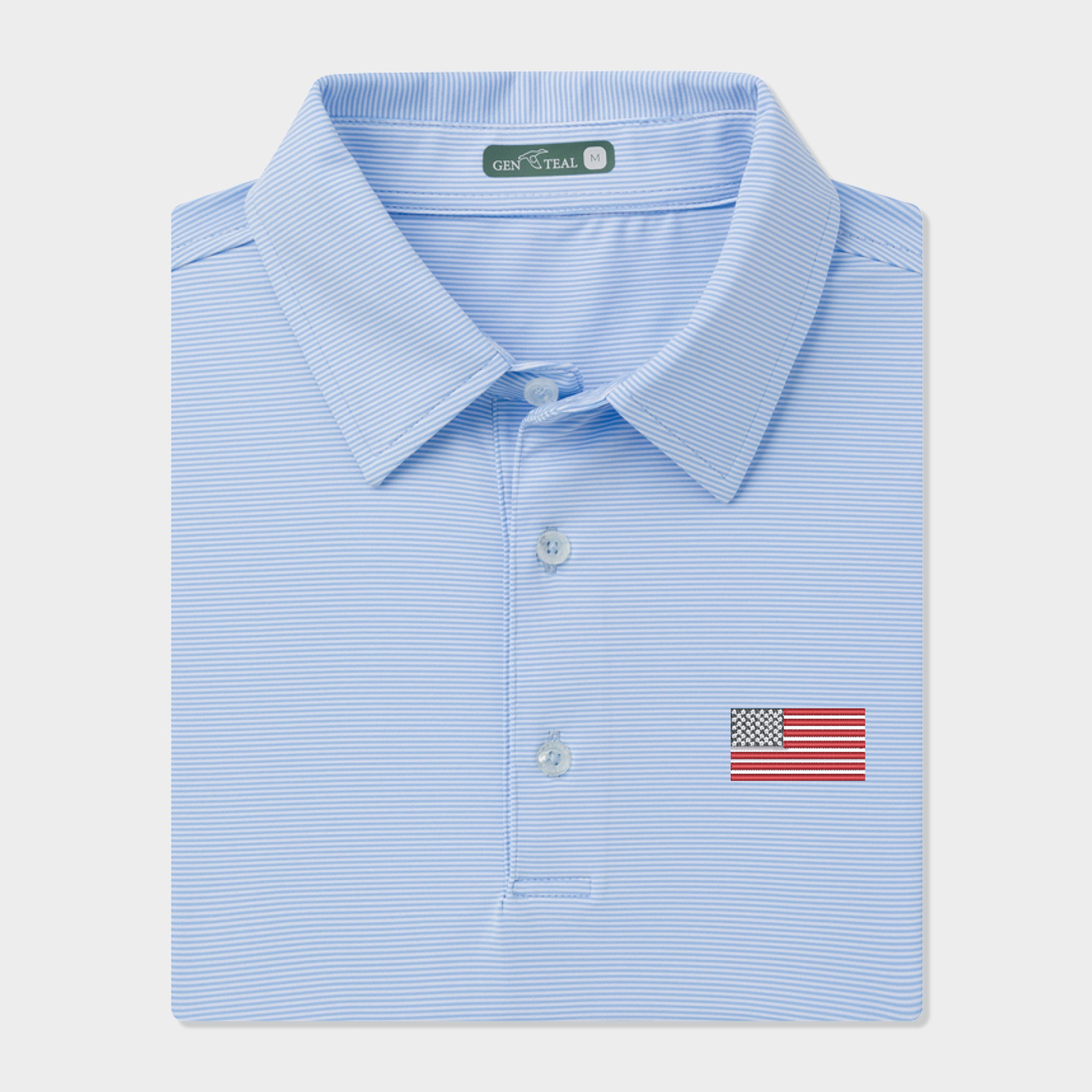 American Flag Pinstripe Performance Polo