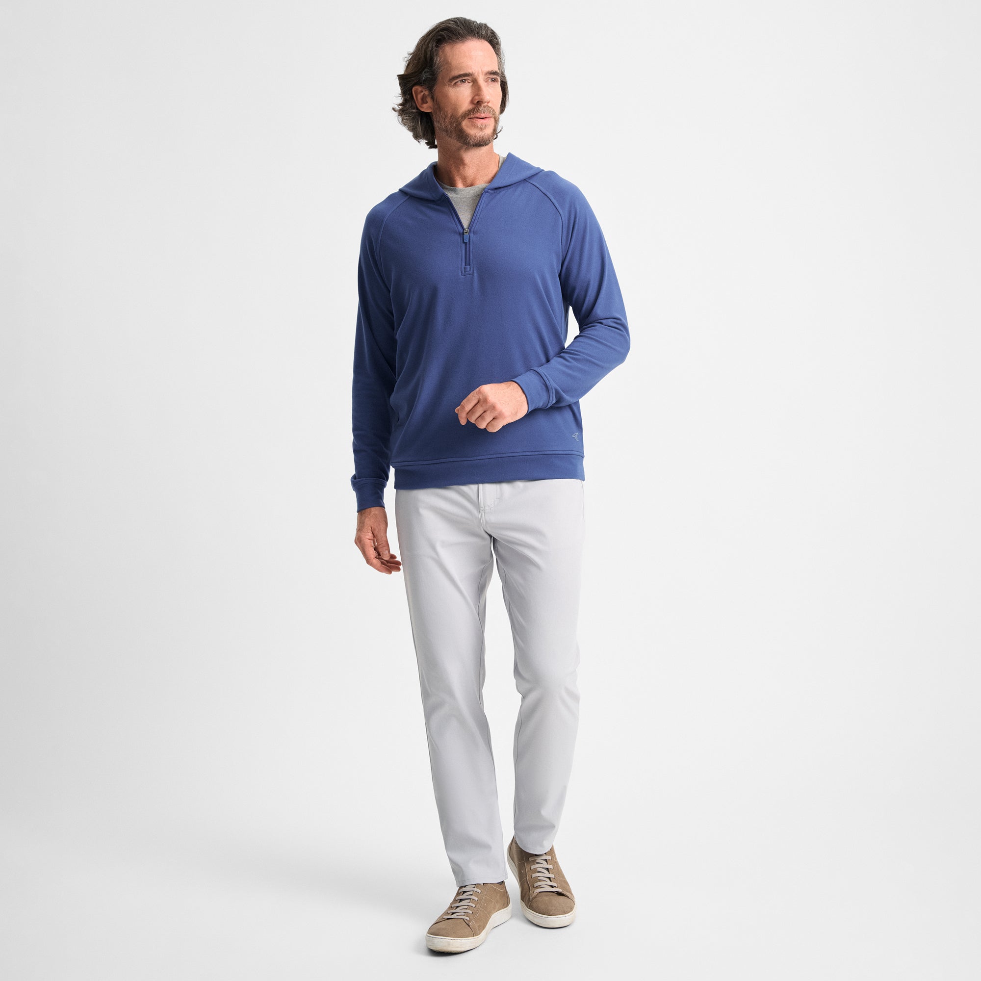 Mens Hampton Quarter-Zip Hoodie GenTeal Men Apparel