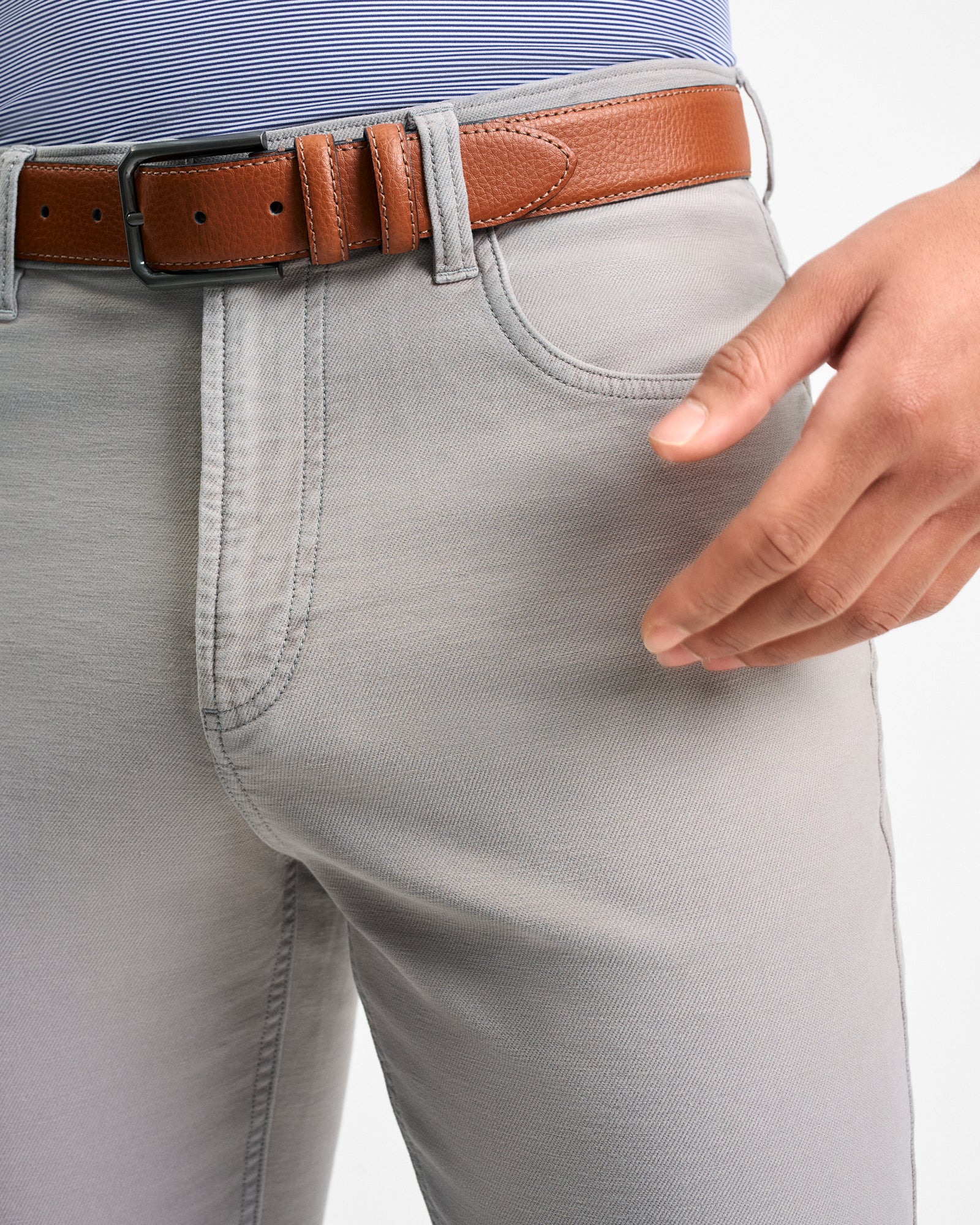 Gray Barlow Five-Pocket Pant