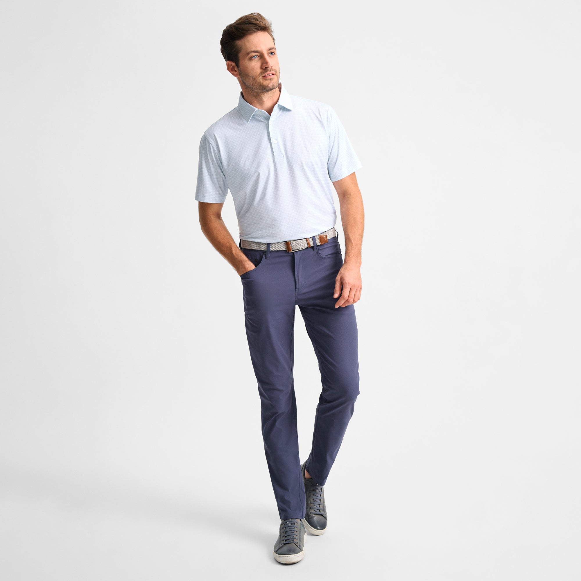 Tile Printed Performance Polo