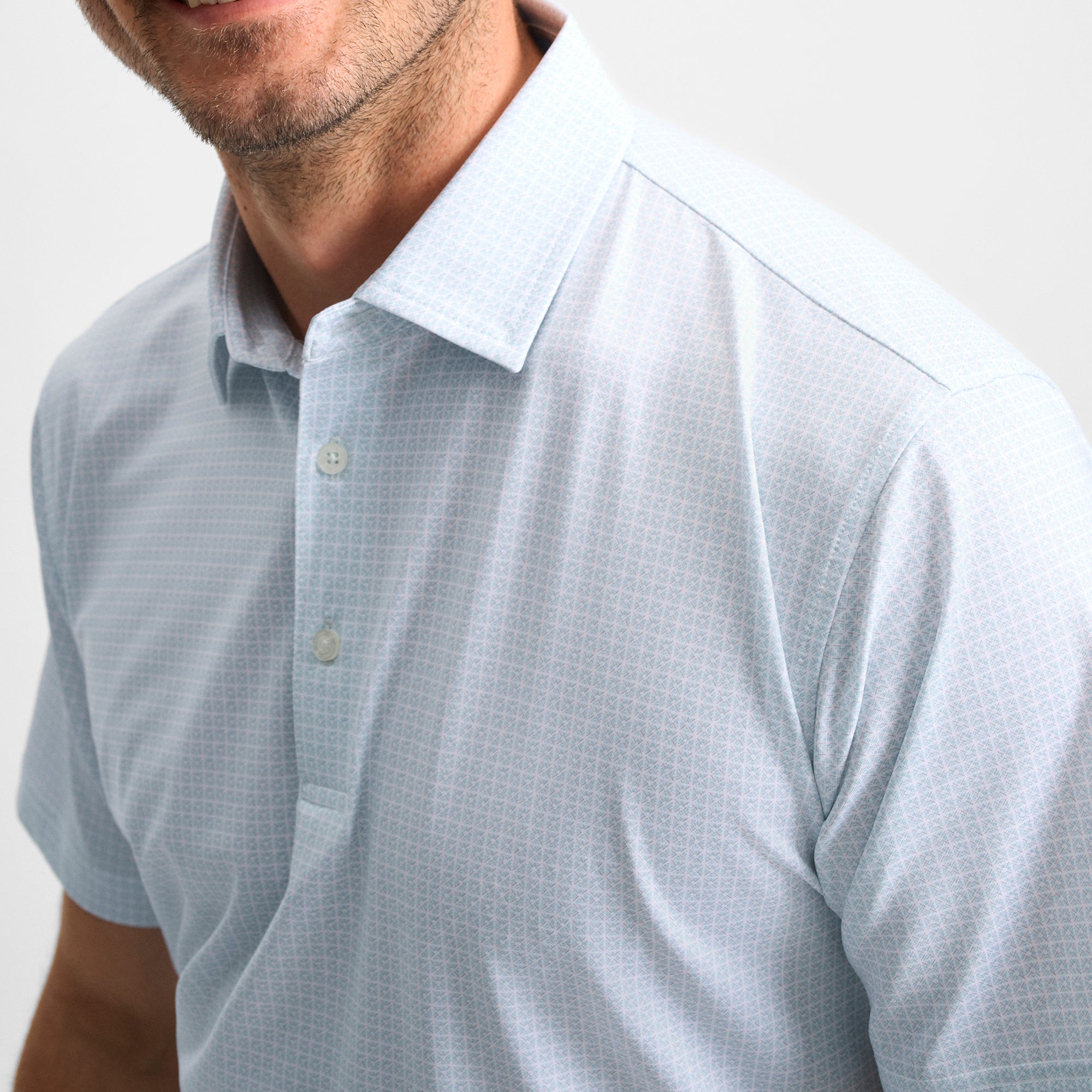 Tile Printed Performance Polo