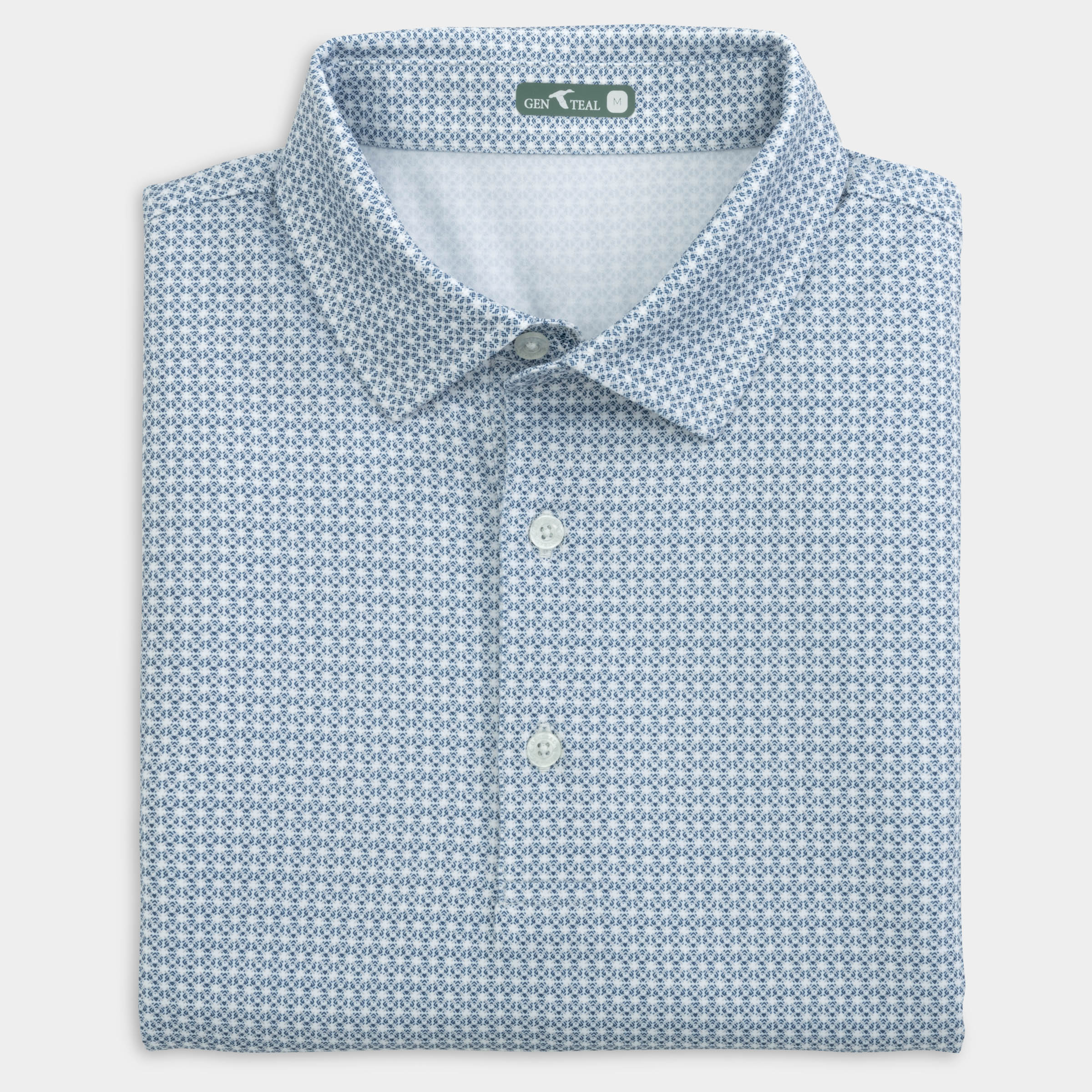 Tile Printed Performance Polo-GenTeal Apparel