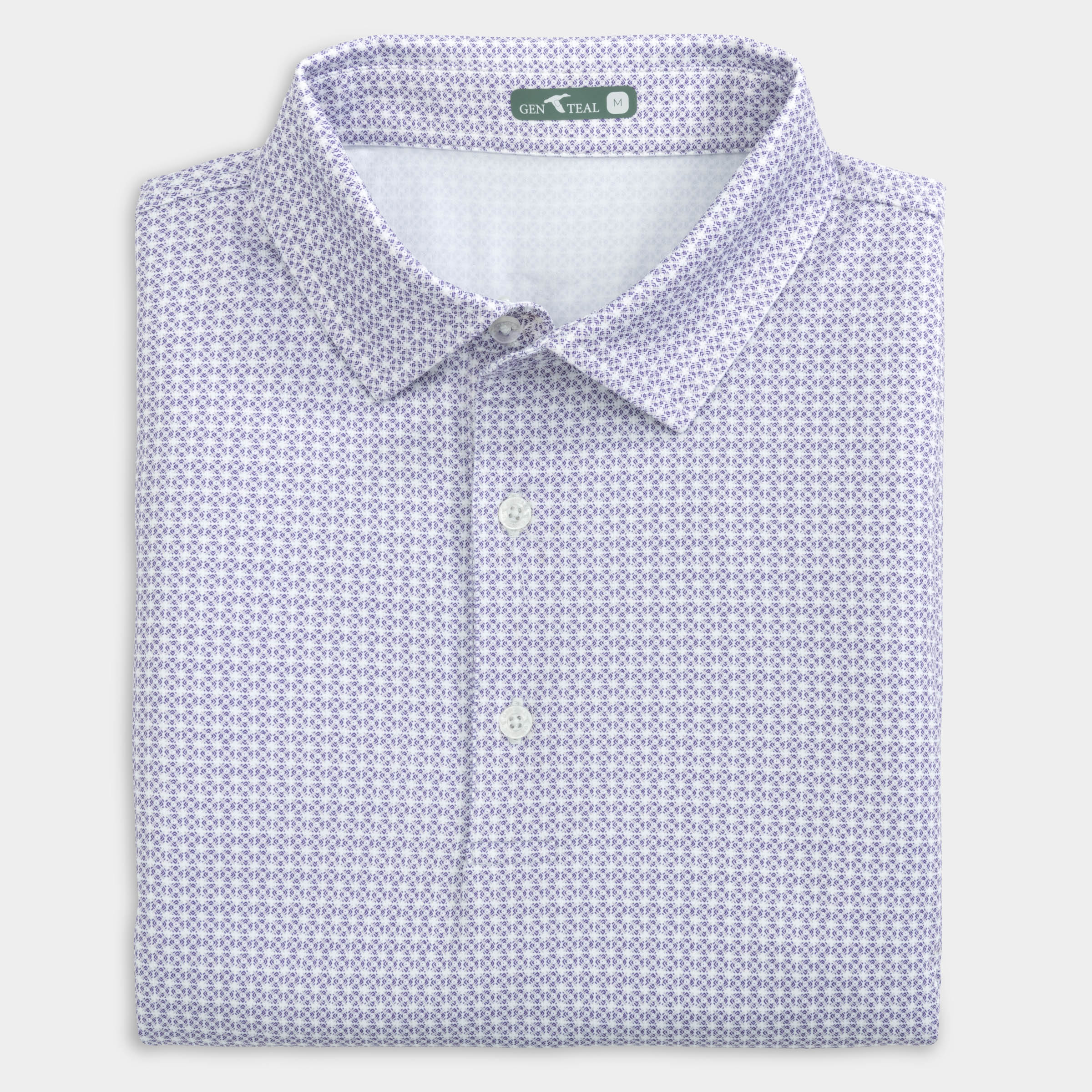 Tile Printed Performance Polo-GenTeal Apparel