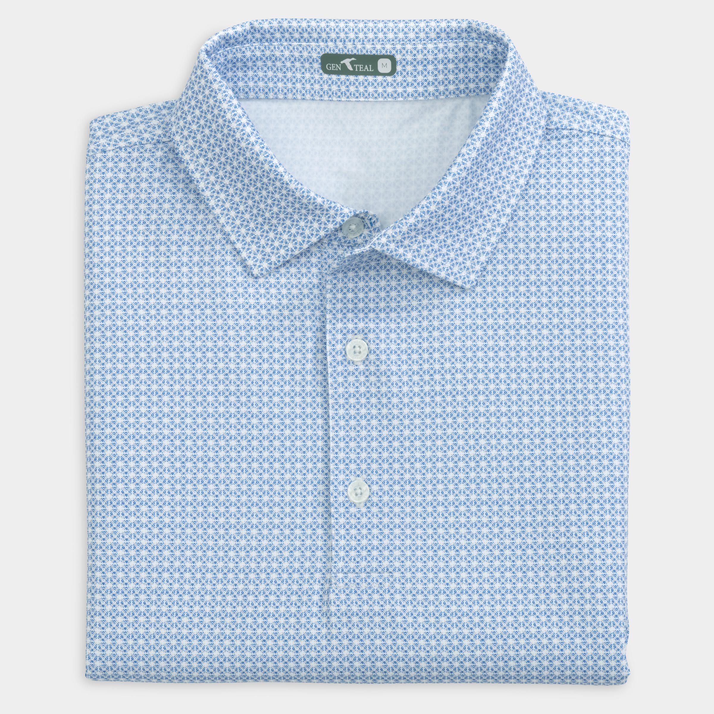 Tile Printed Performance Polo-GenTeal Apparel