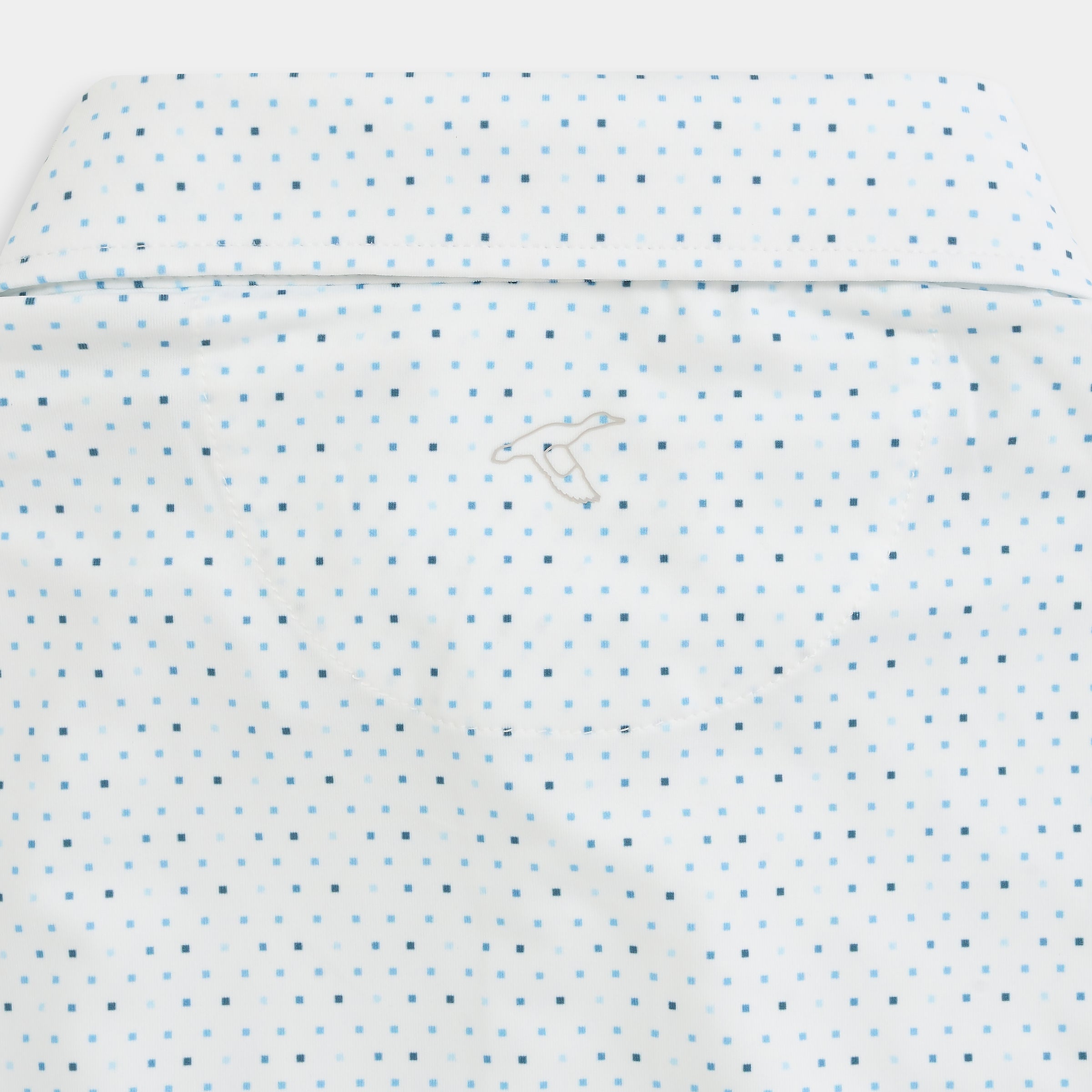 Blue Squares Printed Performance Polo