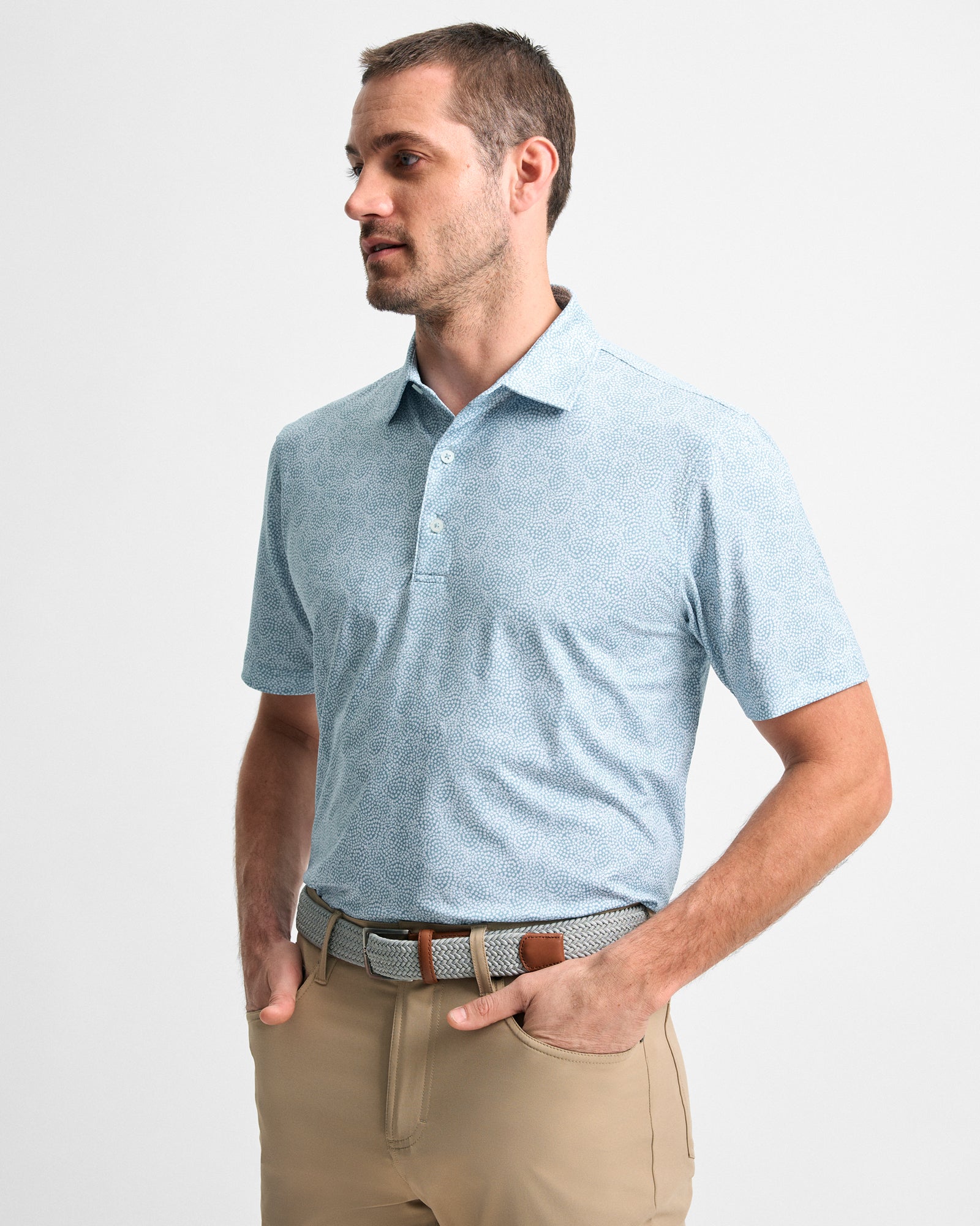 Dahlia Printed Performance Polo
