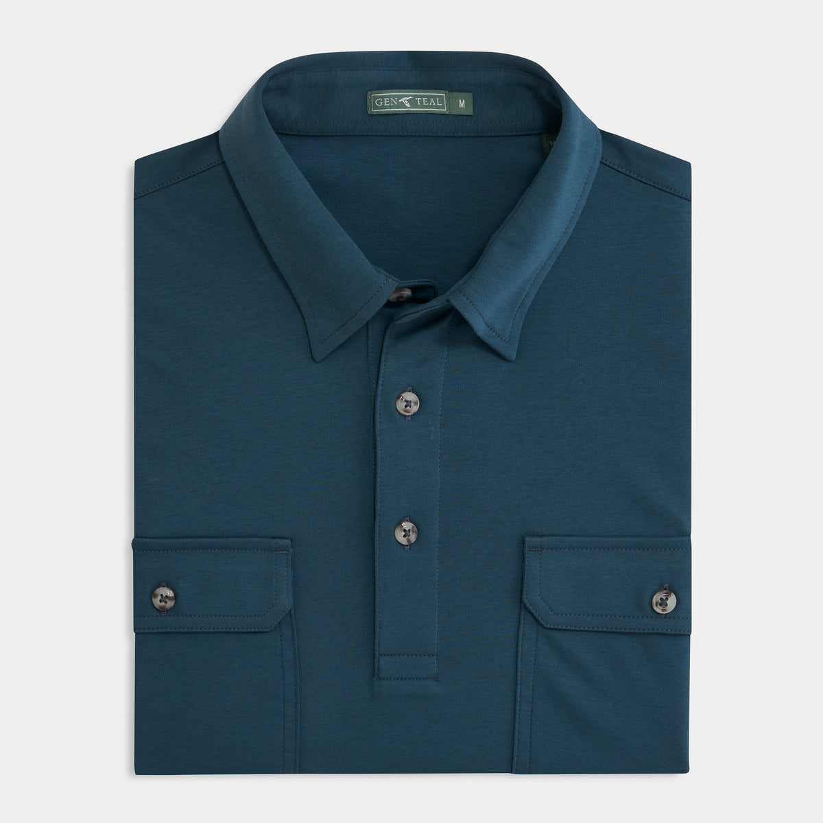Long Sleeve Cotton Utility Polo