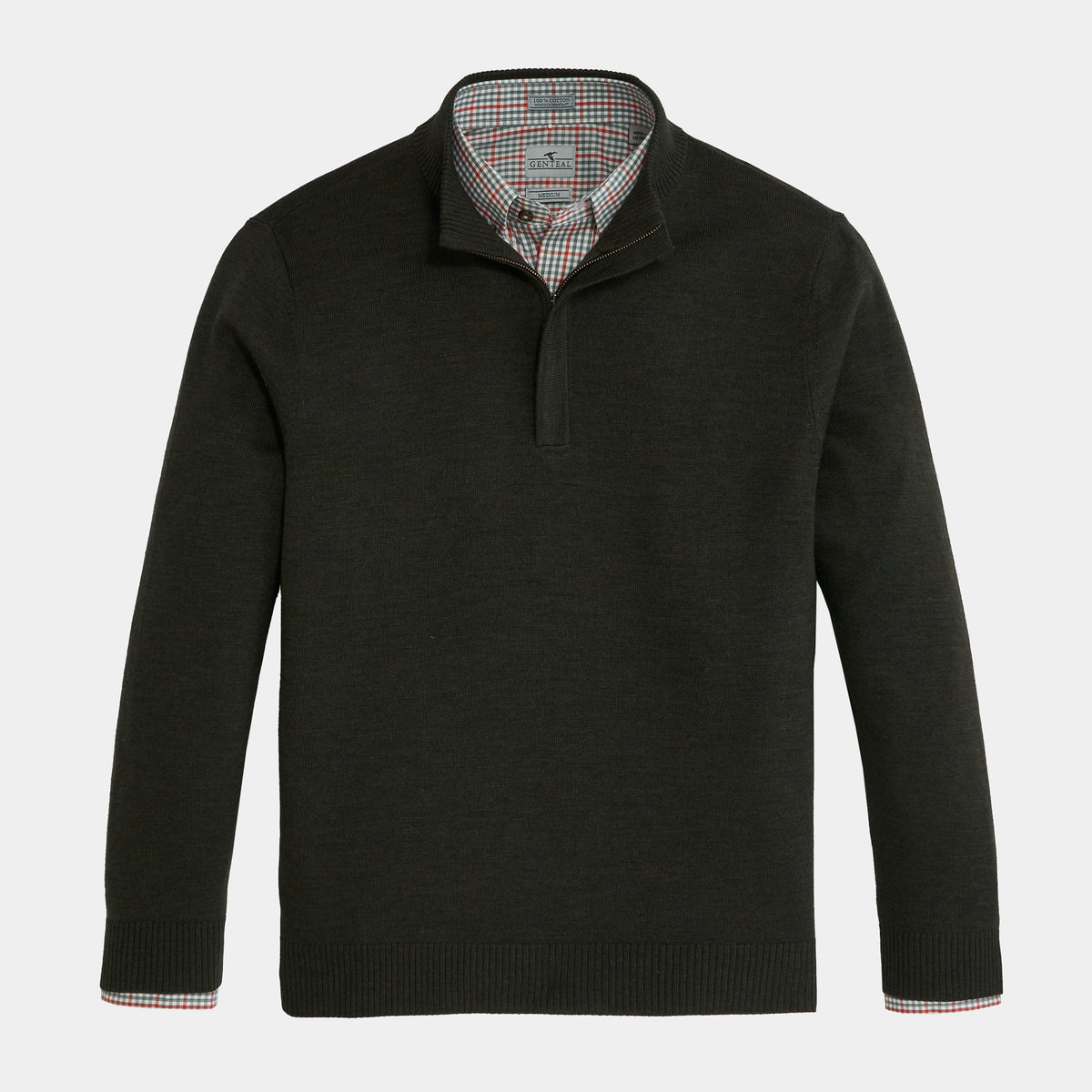 Rifle Green Regent Quarter-Zip Sweater