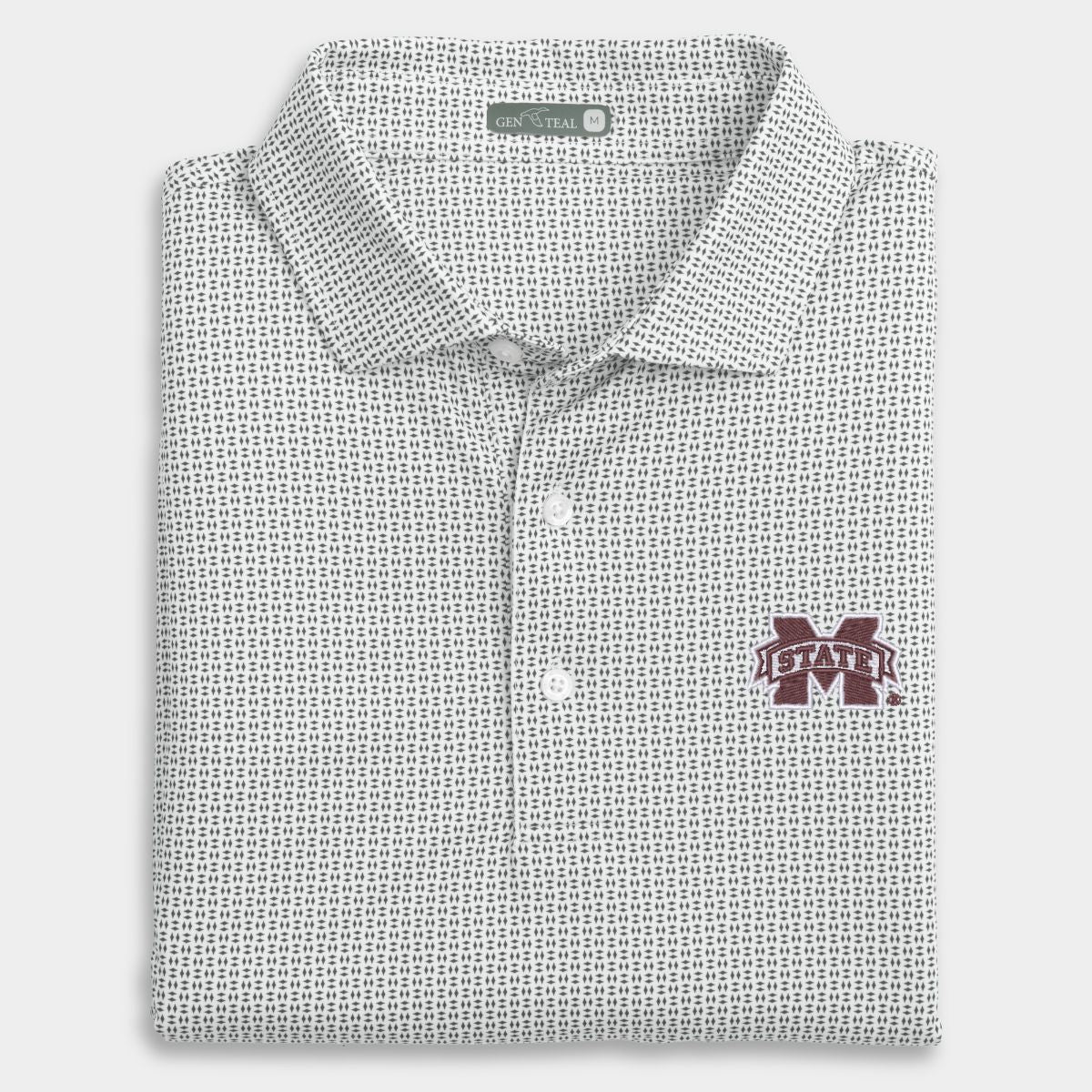 Mississippi State Trellis Printed Performance Polo