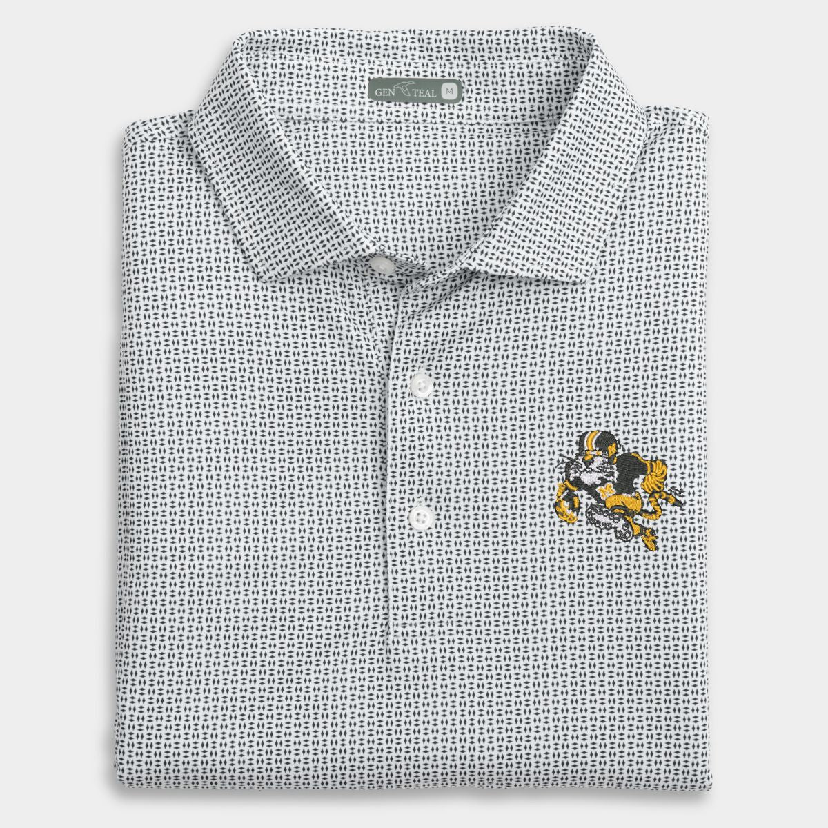 Missouri Football Tiger Trellis Printed Performance Polo