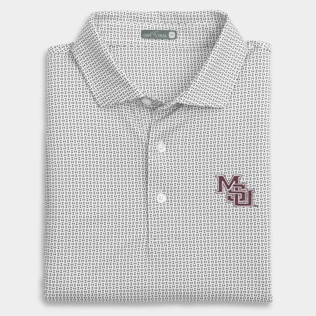 Mississippi State Trellis Printed Performance Polo
