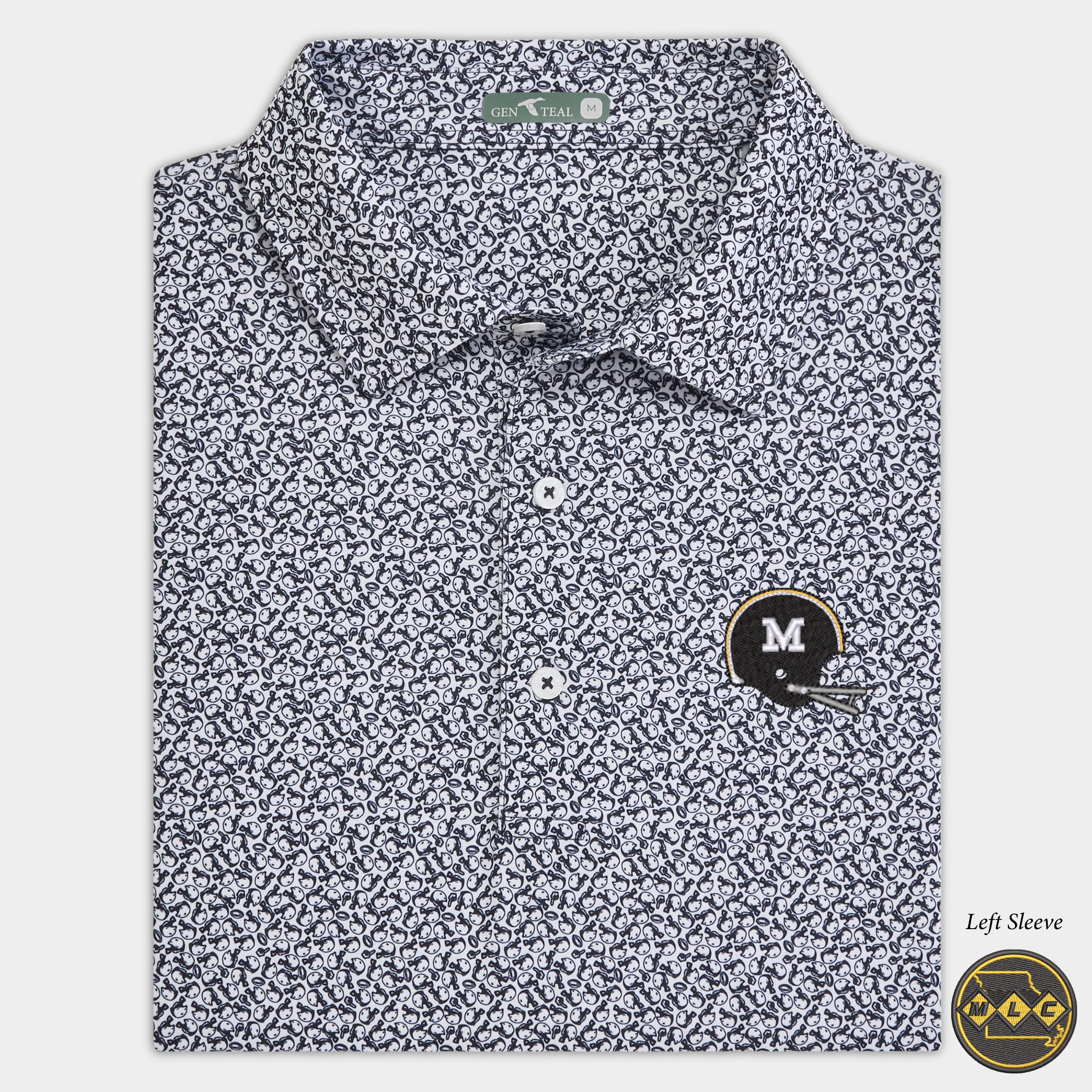 MLC Missouri Helmet Black Helmet Havoc Printed Performance Polo