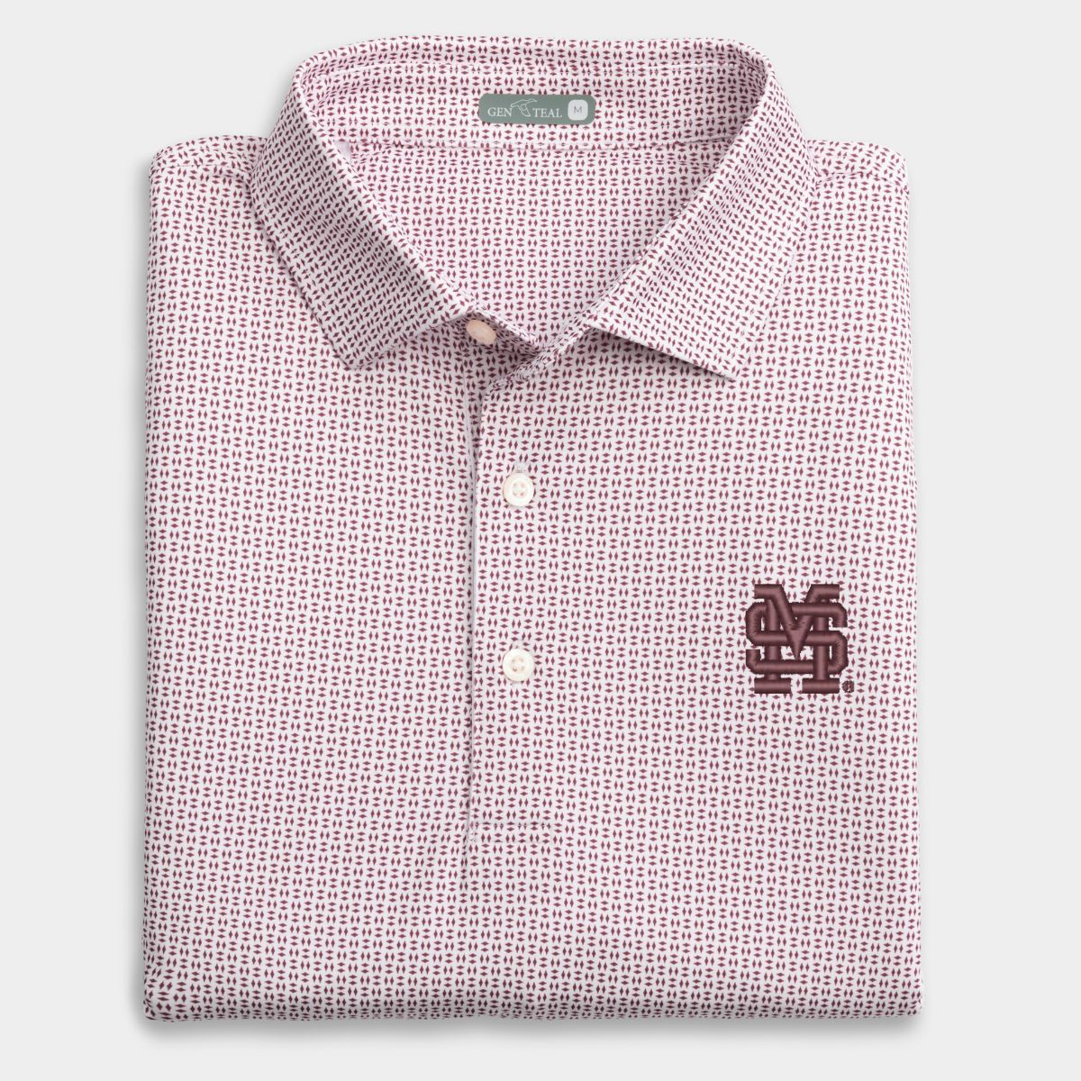 Mississippi State Trellis Printed Performance Polo