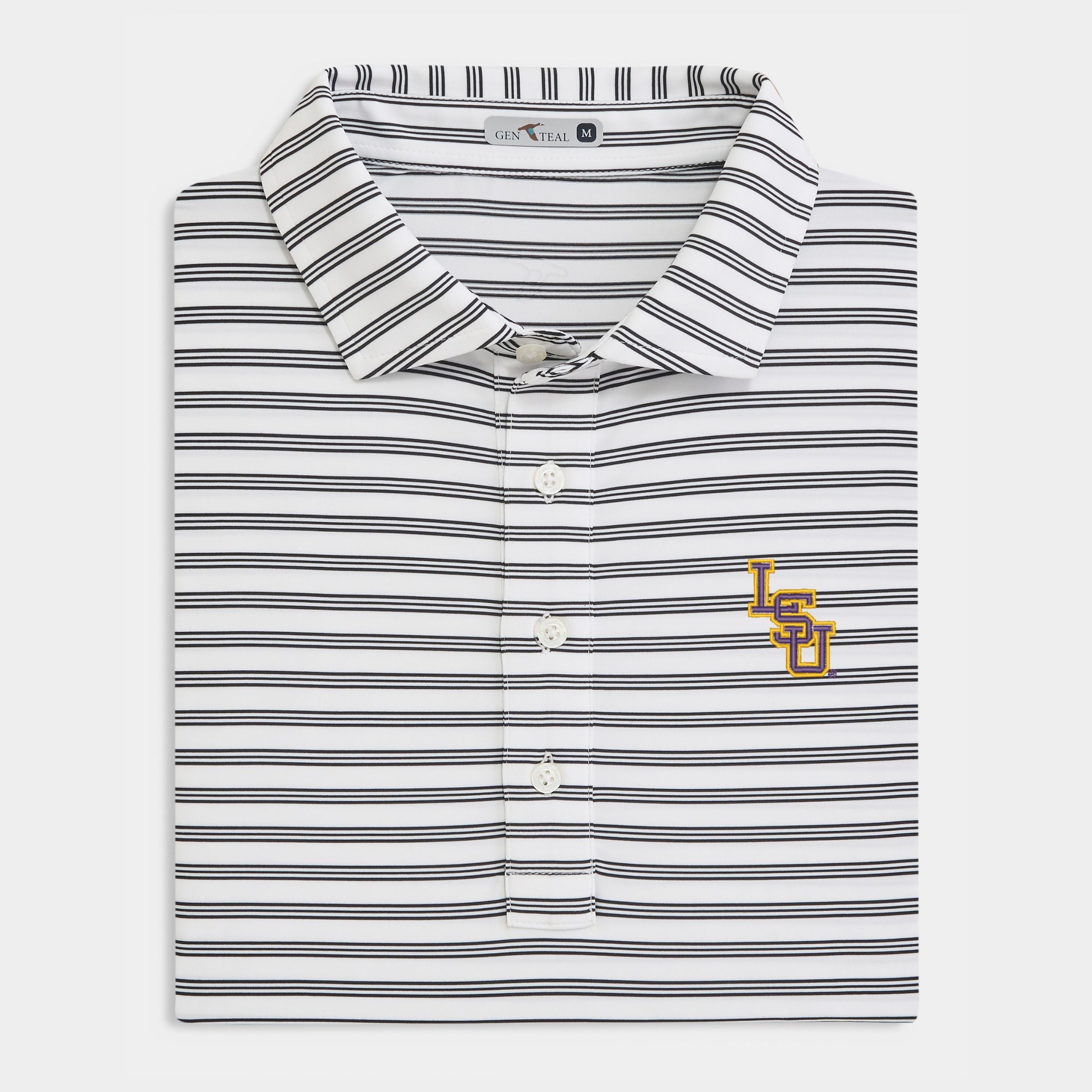 Men's LSU Stacked Rush Performance Polo | GenTeal