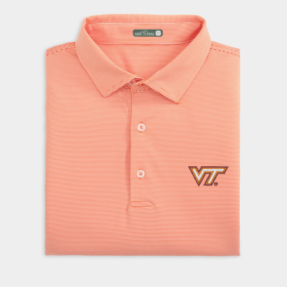 Virginia Tech Club Pinstripe Performance Polo