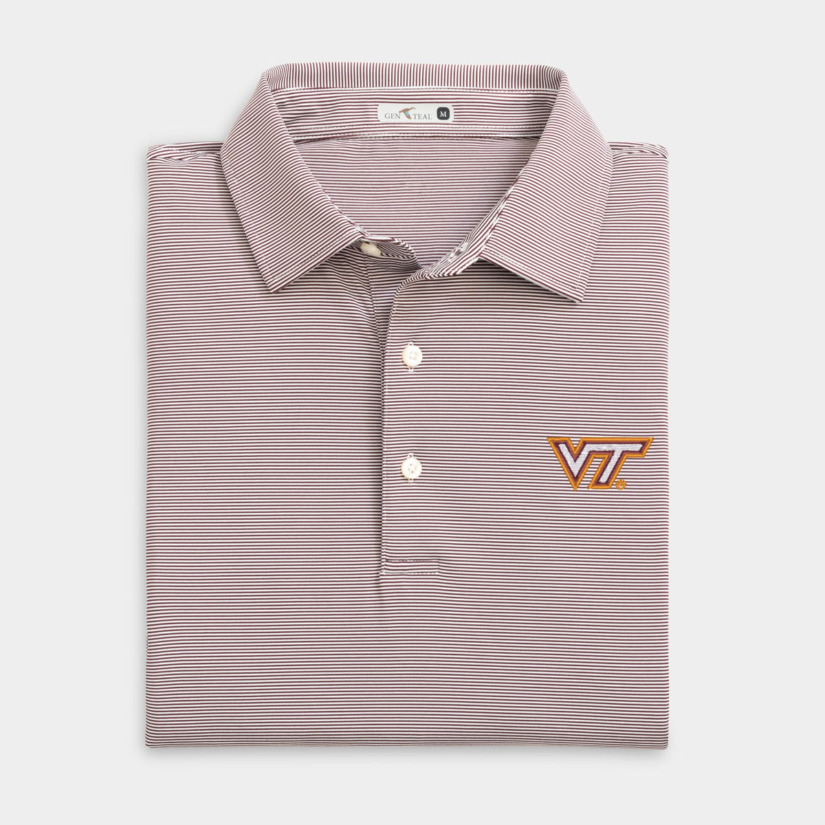 Virginia Tech Club Pinstripe Performance Polo