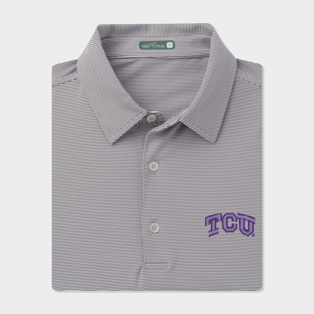 TCU Club Pinstripe Performance Polo