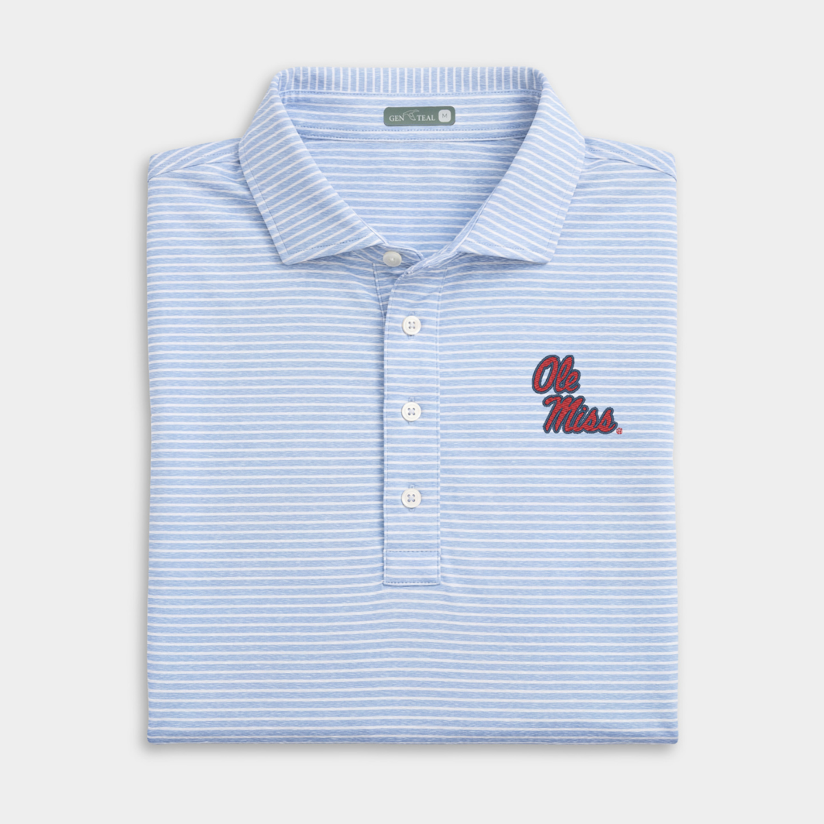 Ole Miss Stacked Script Davis Performance Polo