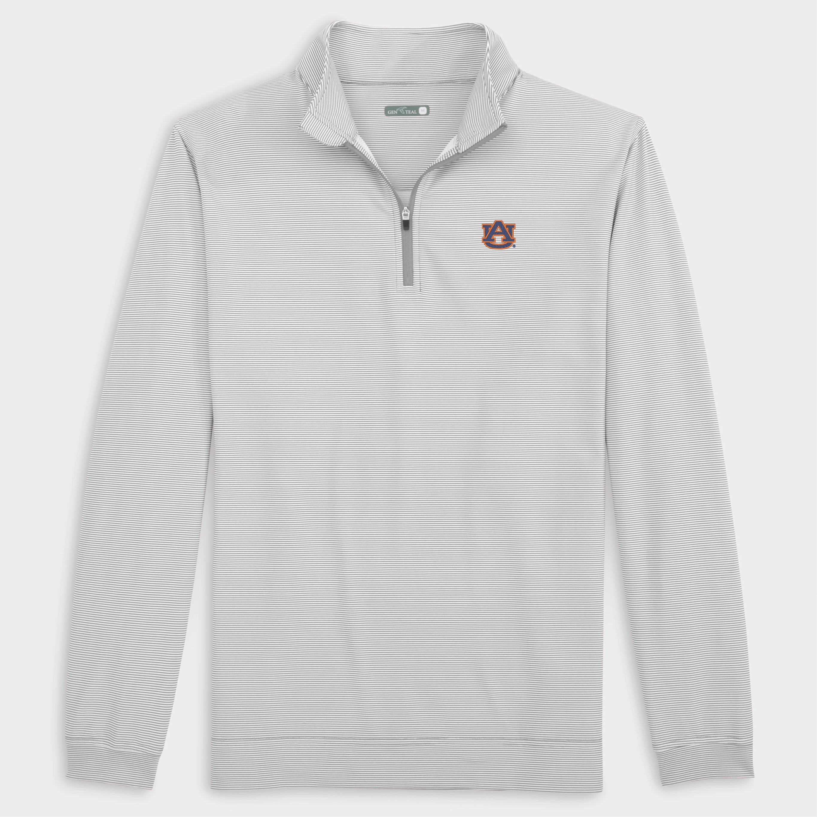 Auburn Pinstripe Venture Performance Quarter-Zip-GenTeal Apparel
