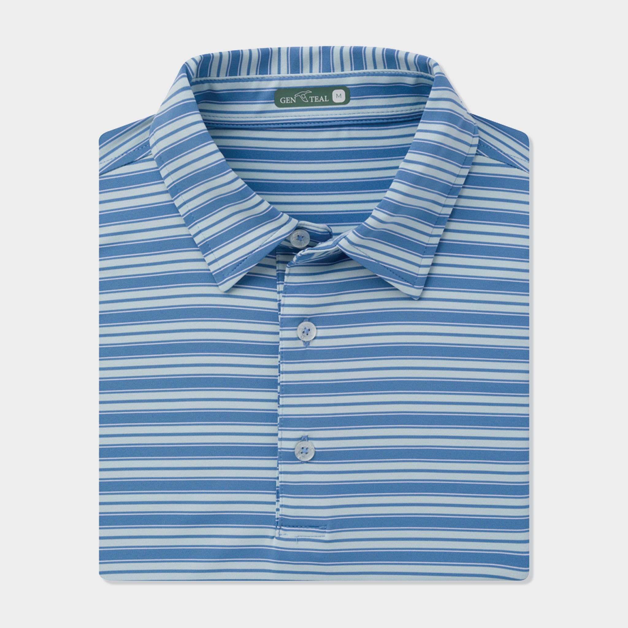 Striped polo with moisture-wicking fabric