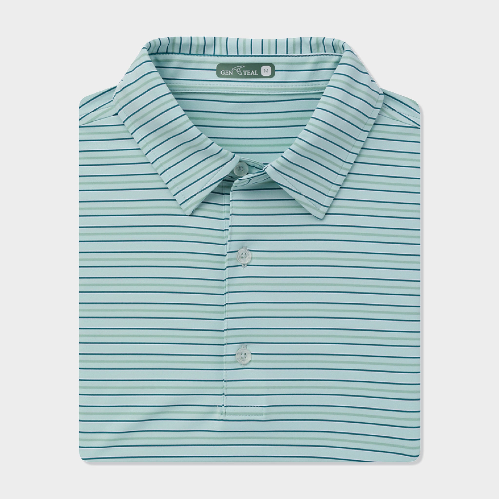 Striped polo with moisture-wicking fabric