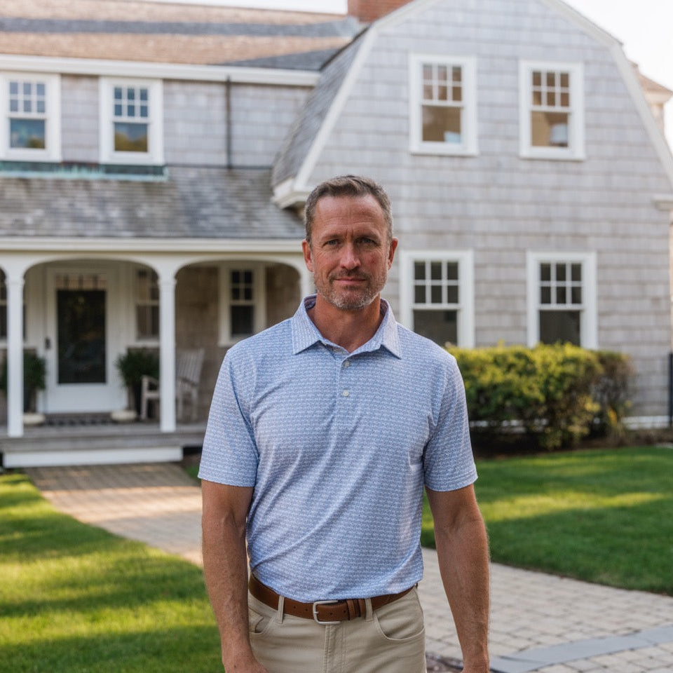 Harbor Buoy Printed Performance Polo