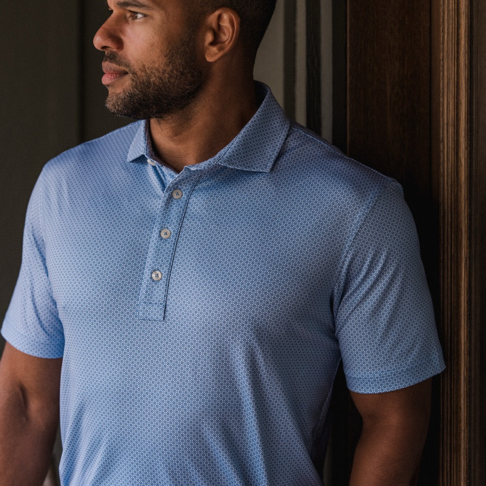 Trellis Printed Performance Polo