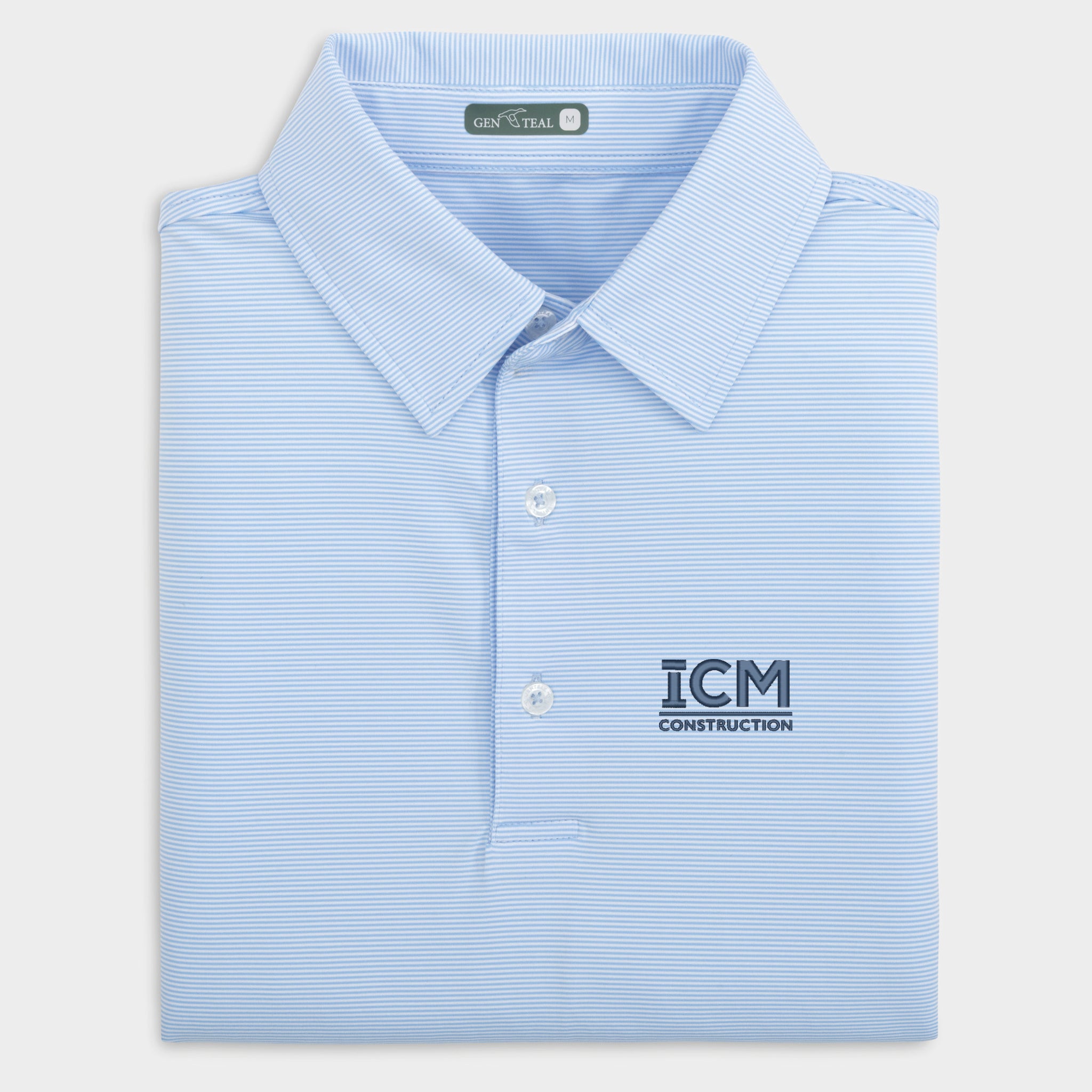 ICM Pinstripe Performance Polo-GenTeal Apparel