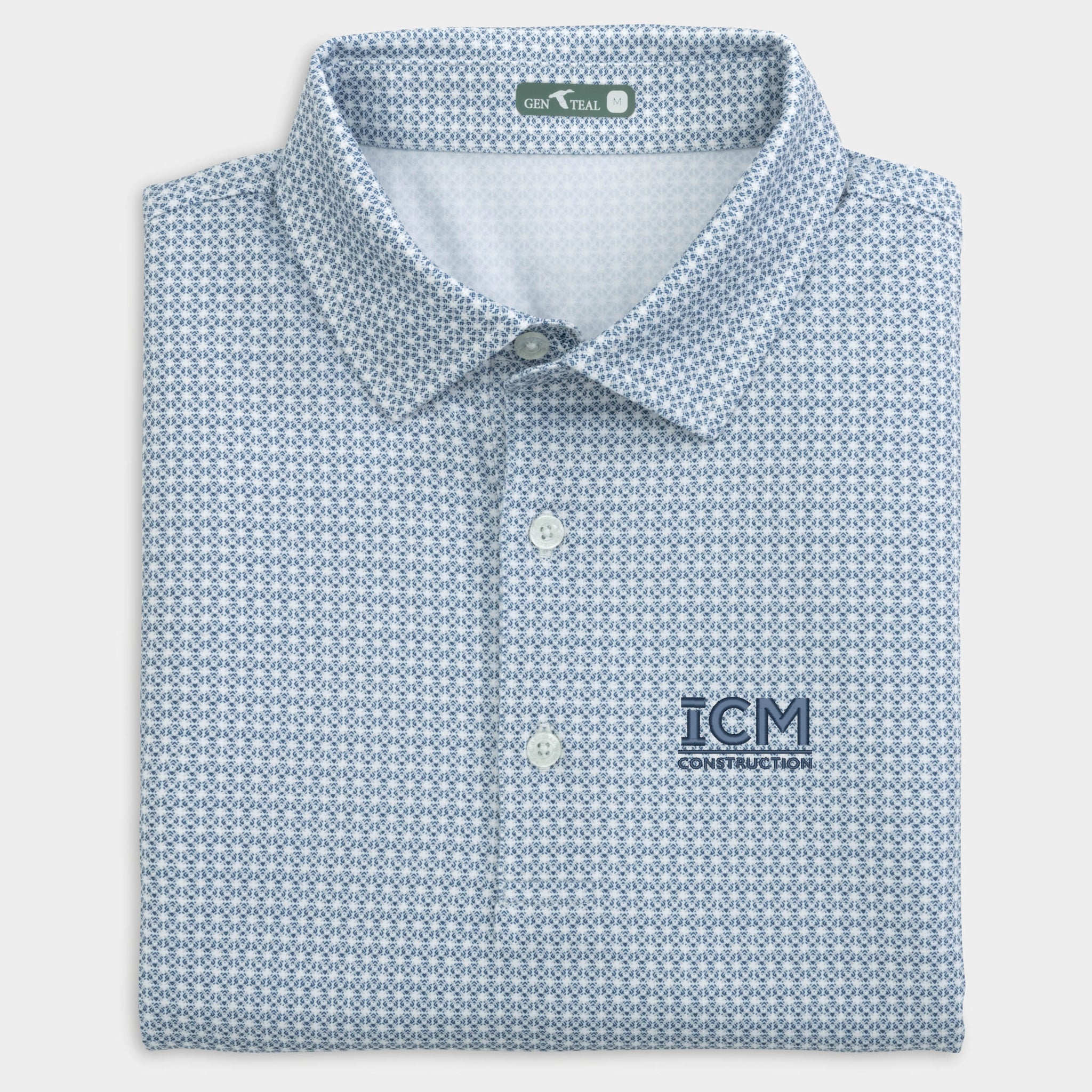 ICM Tile Printed Performance Polo-GenTeal Apparel