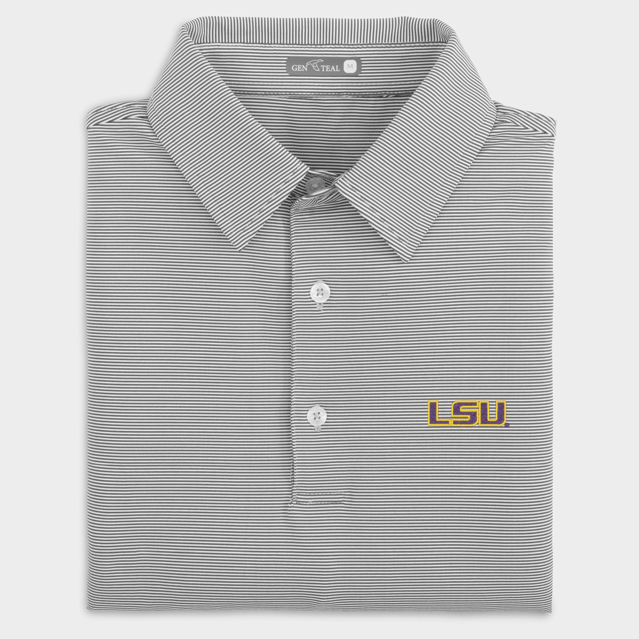 LSU Pinstripe Performance Polo