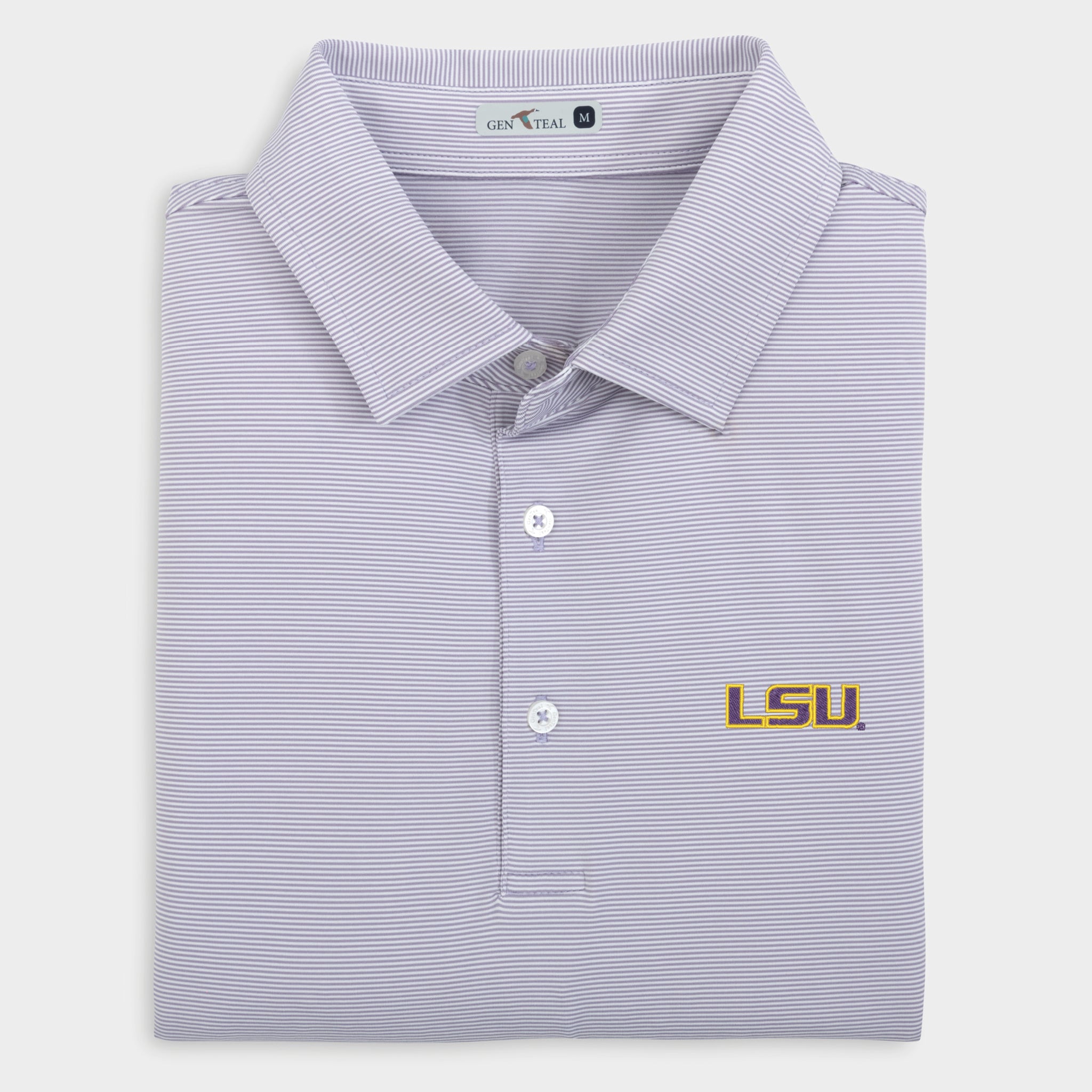 LSU Pinstripe Performance Polo