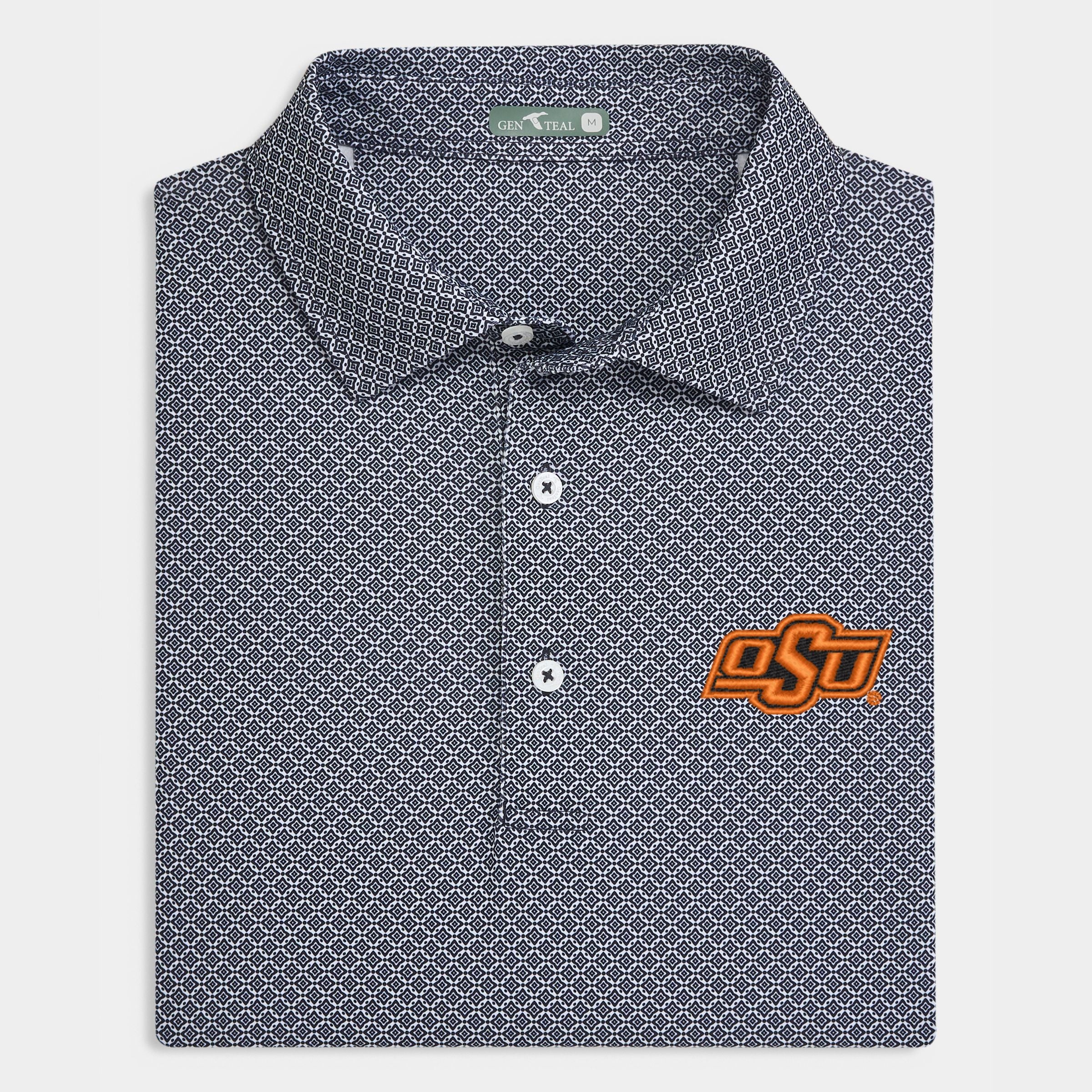 Oklahoma State Diamond Lattice Printed Performance Polo