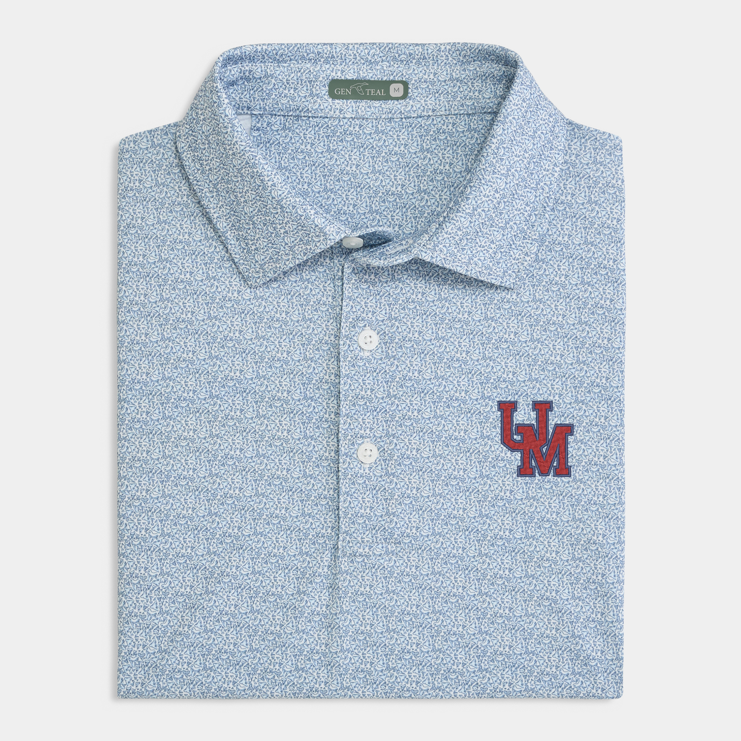 Sunday Ole Miss Great White Printed Performance Polo