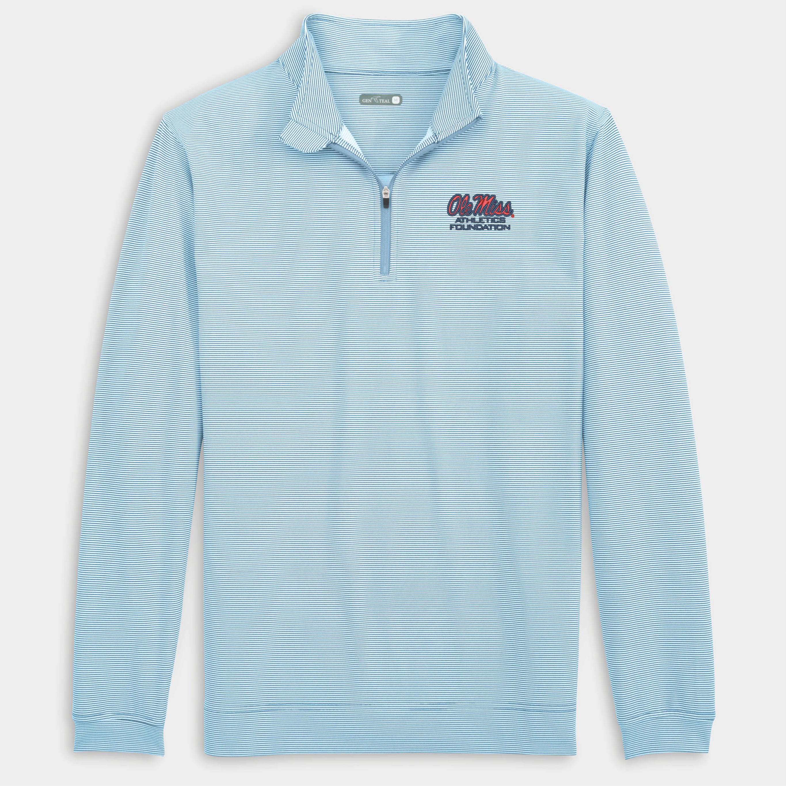 Ole Miss Athletics Foundation Pinstripe Venture Performance Quarter-Zip-GenTeal Apparel