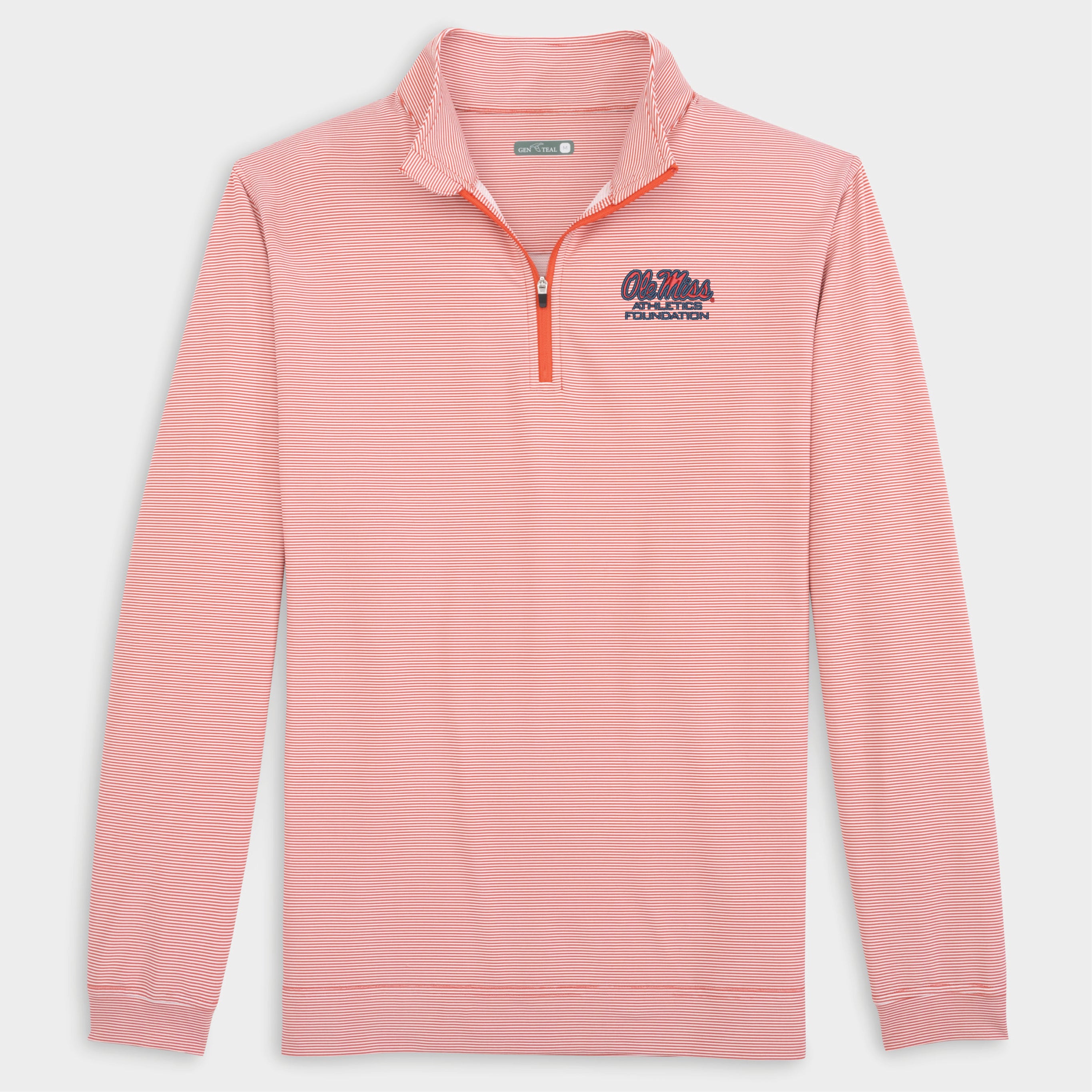 Ole Miss Athletics Foundation Pinstripe Venture Performance Quarter-Zip-GenTeal Apparel