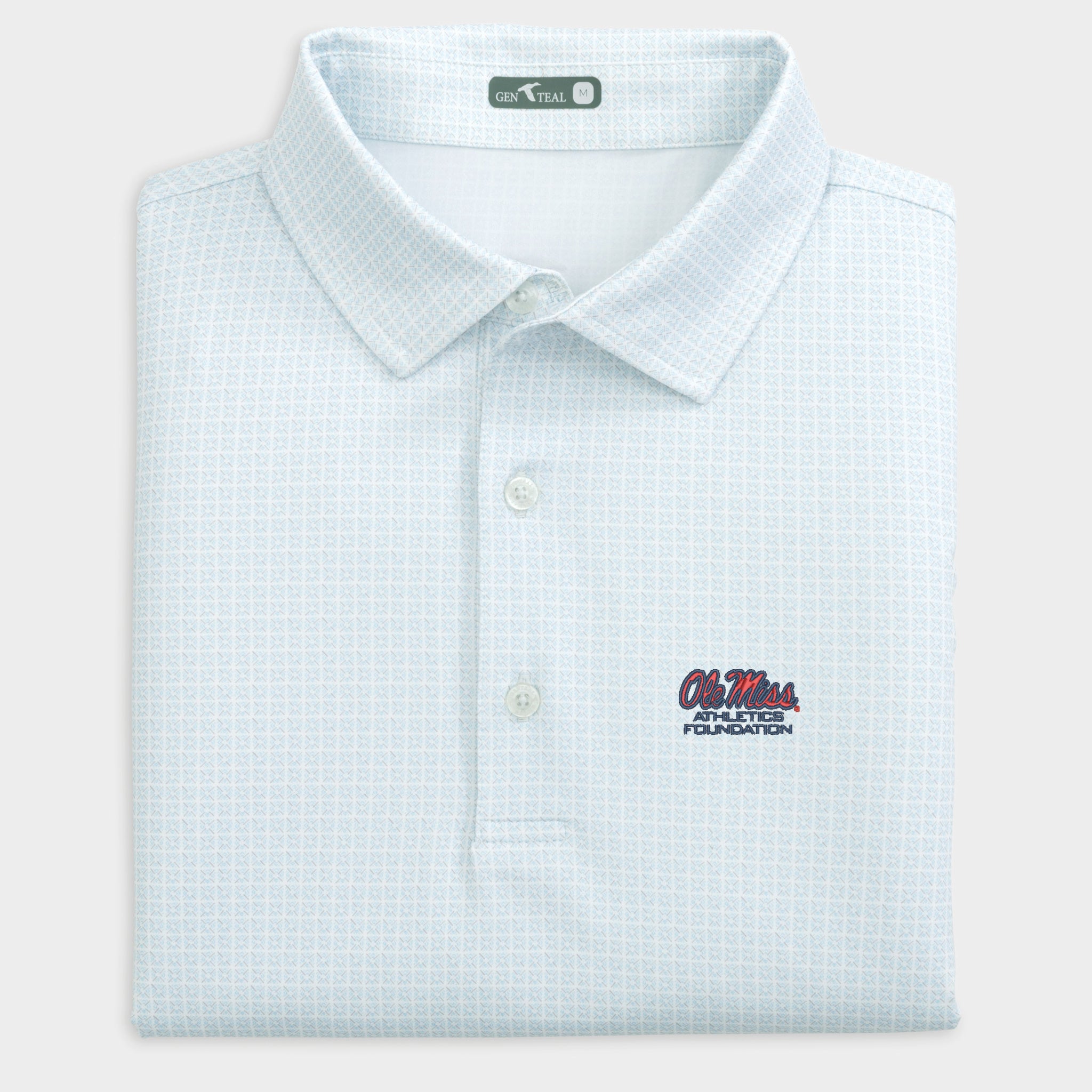 Ole Miss Athletics Foundation Tile Printed Performance Polo-GenTeal Apparel