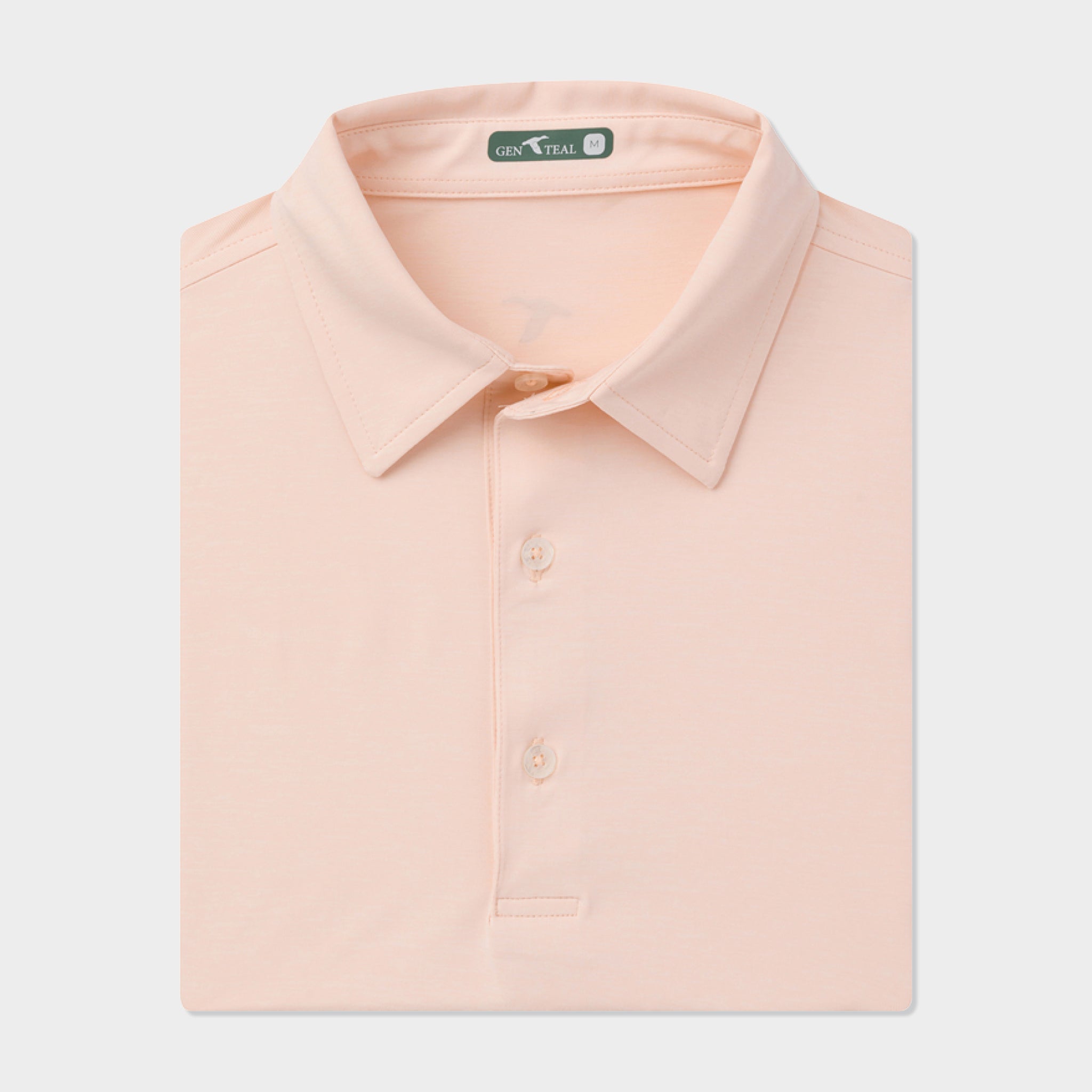 mens peach heathered performance polo